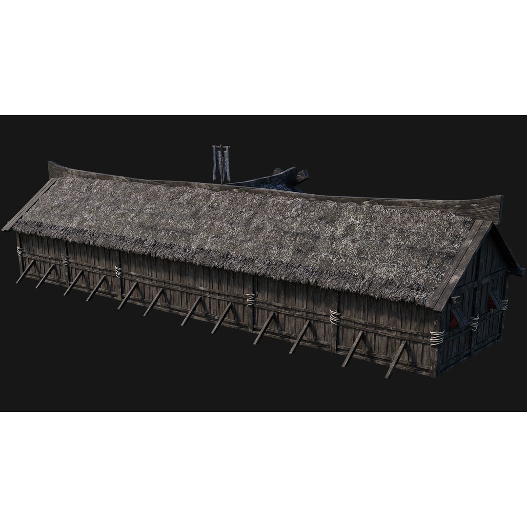 Old Viking Houses 3D Model – Low Poly Game Ready, FBX, OBJ, Blender - View 24