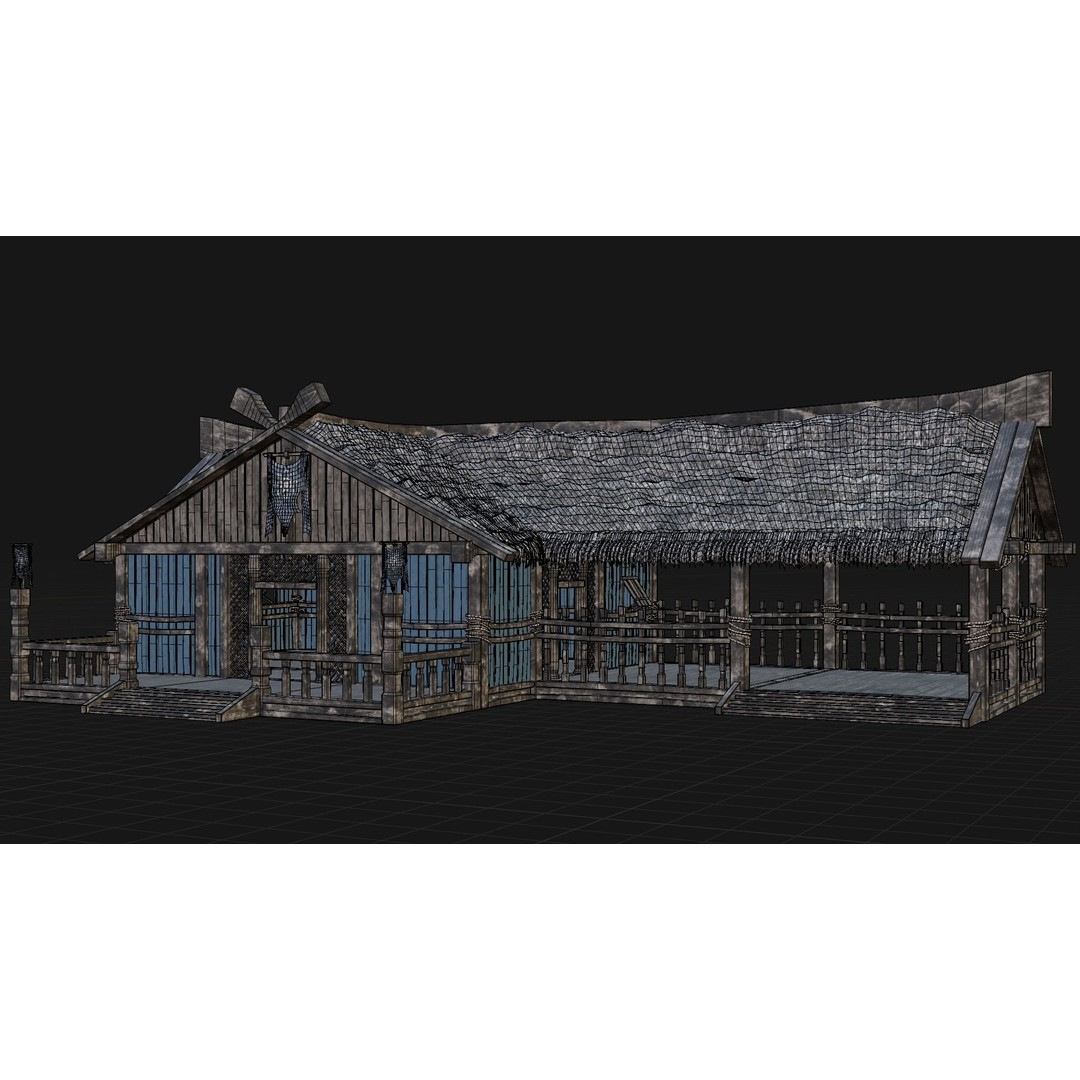 Old Viking Houses 3D Model – Low Poly Game Ready, FBX, OBJ, Blender - View 36