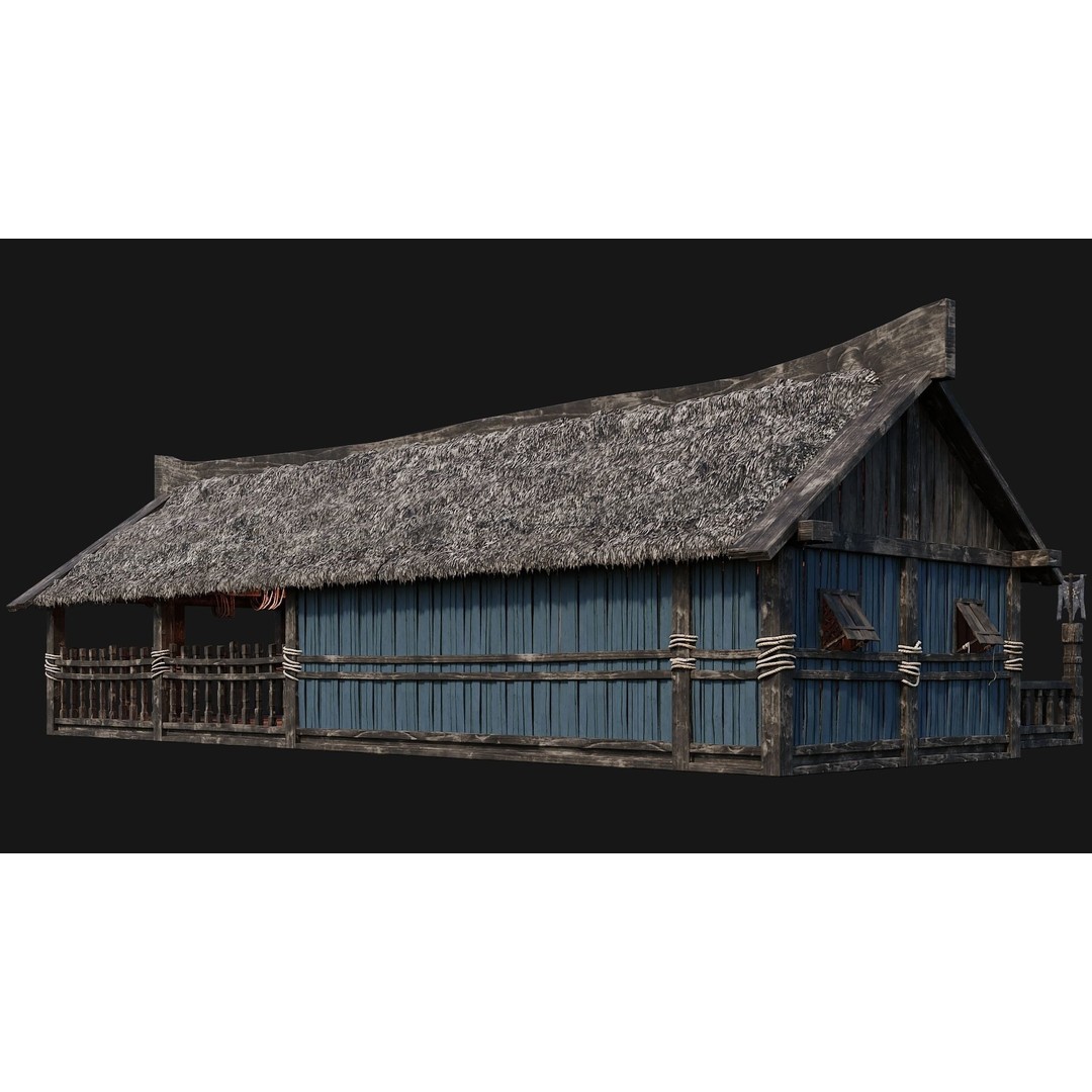 Old Viking Houses 3D Model – Low Poly Game Ready, FBX, OBJ, Blender - View 38