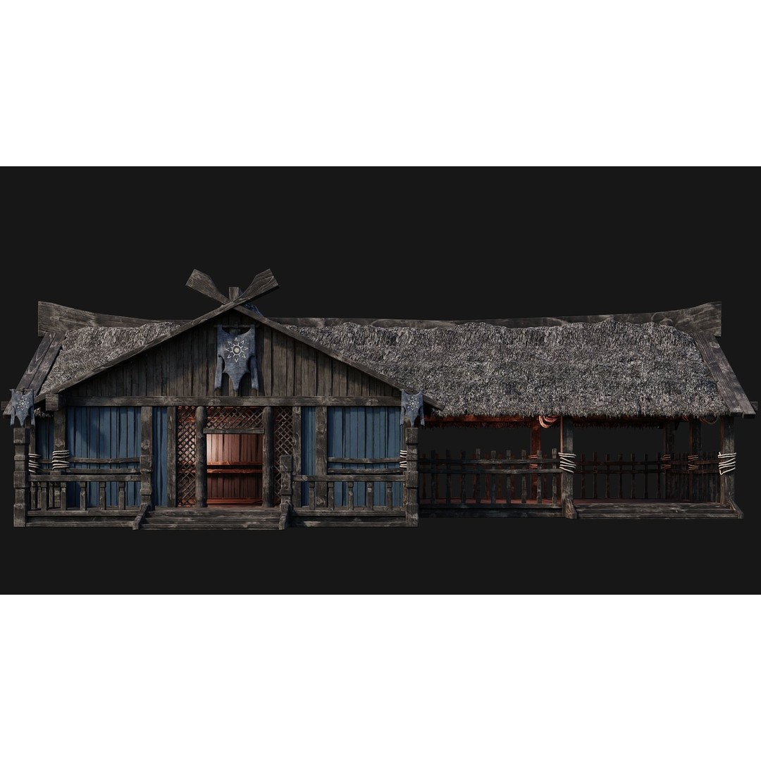 Old Viking Houses 3D Model – Low Poly Game Ready, FBX, OBJ, Blender - View 40