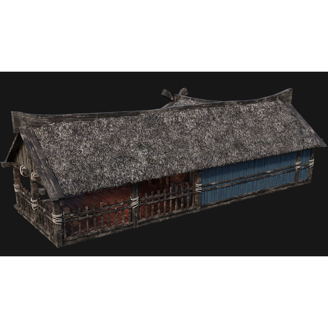 Old Viking Houses 3D Model – Low Poly Game Ready, FBX, OBJ, Blender - View 43
