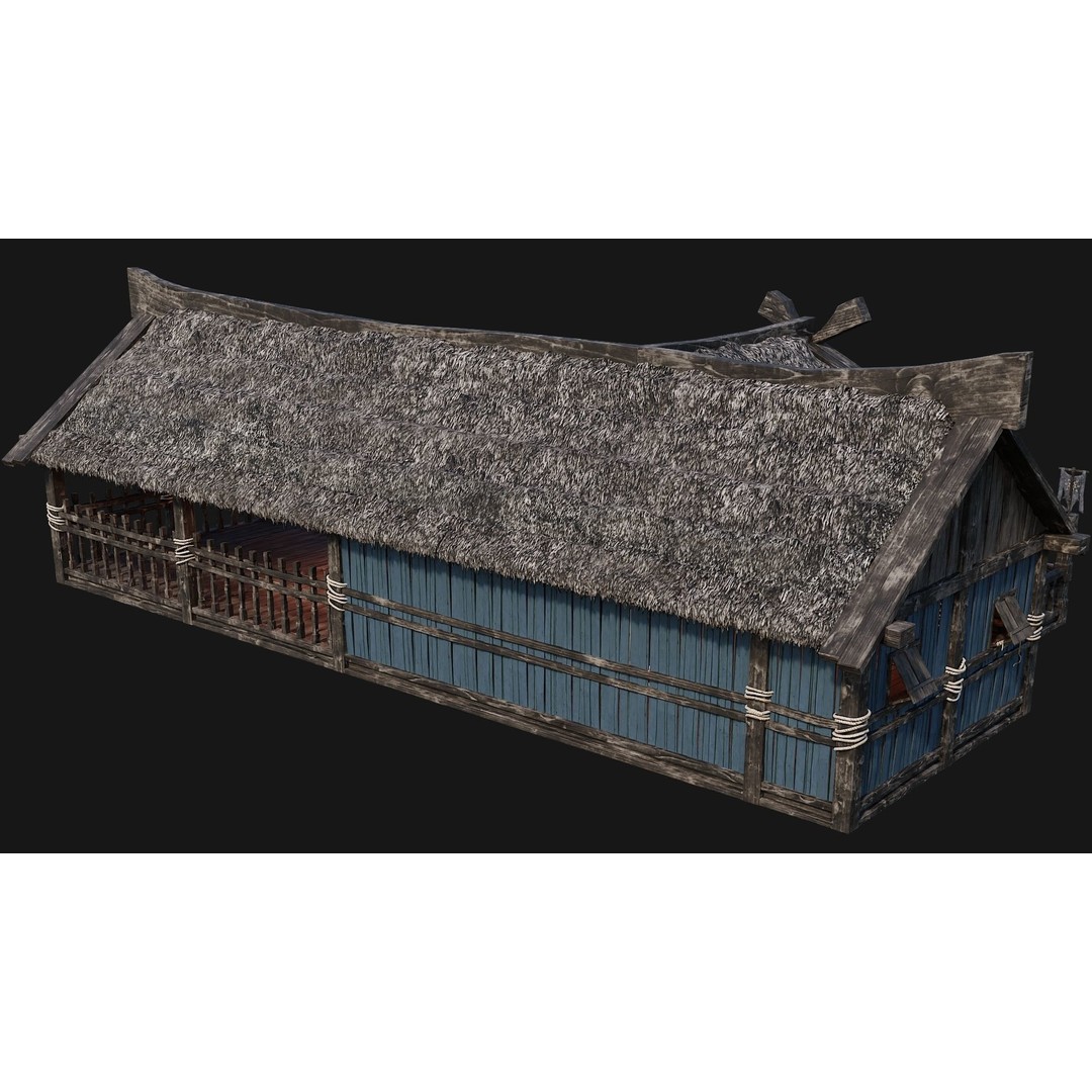 Old Viking Houses 3D Model – Low Poly Game Ready, FBX, OBJ, Blender - View 44
