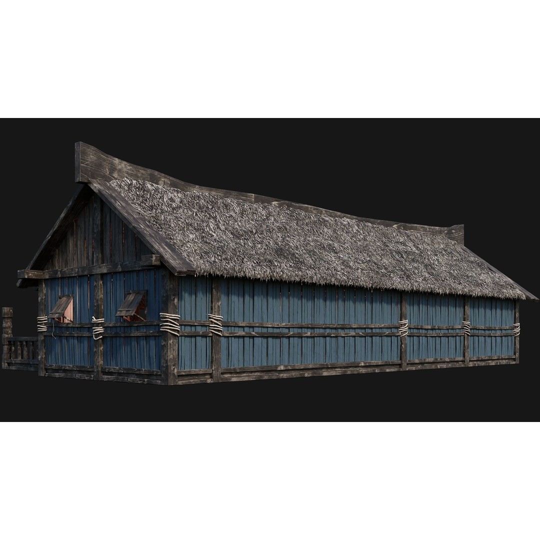 Old Viking Houses 3D Model – Low Poly Game Ready, FBX, OBJ, Blender - View 47