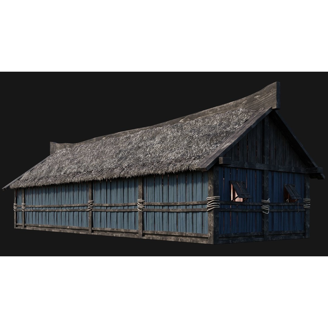 Old Viking Houses 3D Model – Low Poly Game Ready, FBX, OBJ, Blender - View 48
