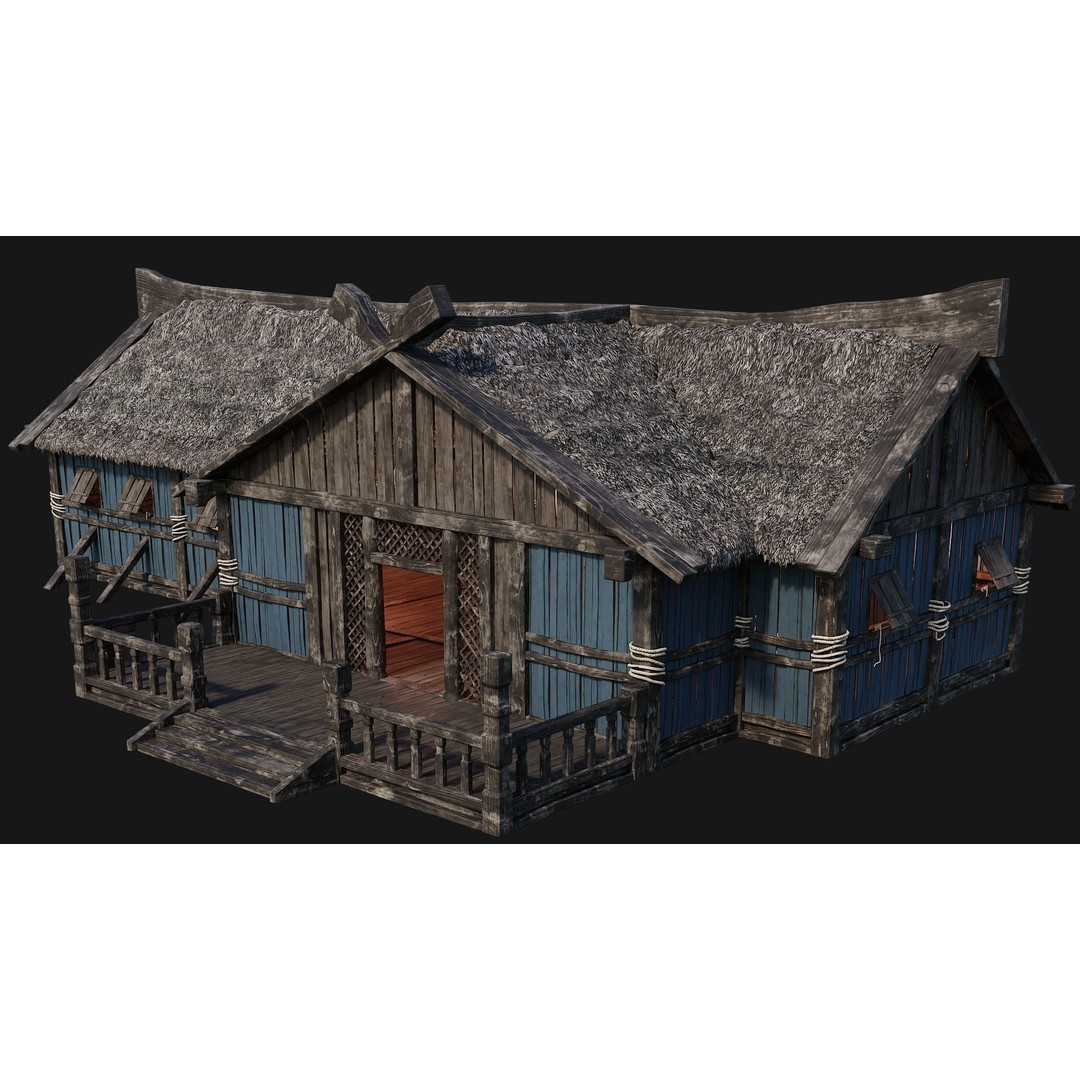 Old Viking Houses 3D Model – Low Poly Game Ready, FBX, OBJ, Blender - View 52