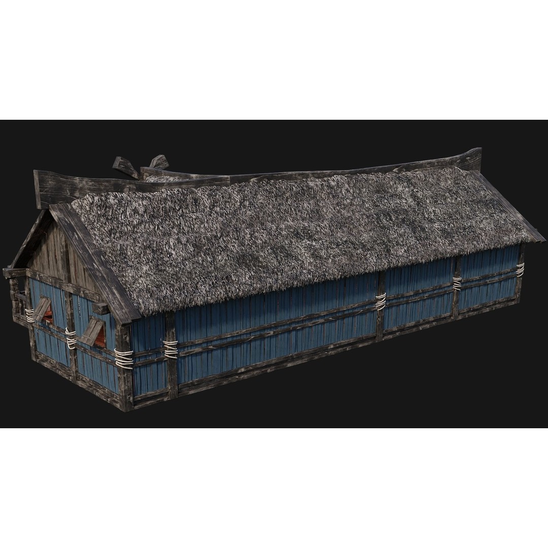 Old Viking Houses 3D Model – Low Poly Game Ready, FBX, OBJ, Blender - View 53
