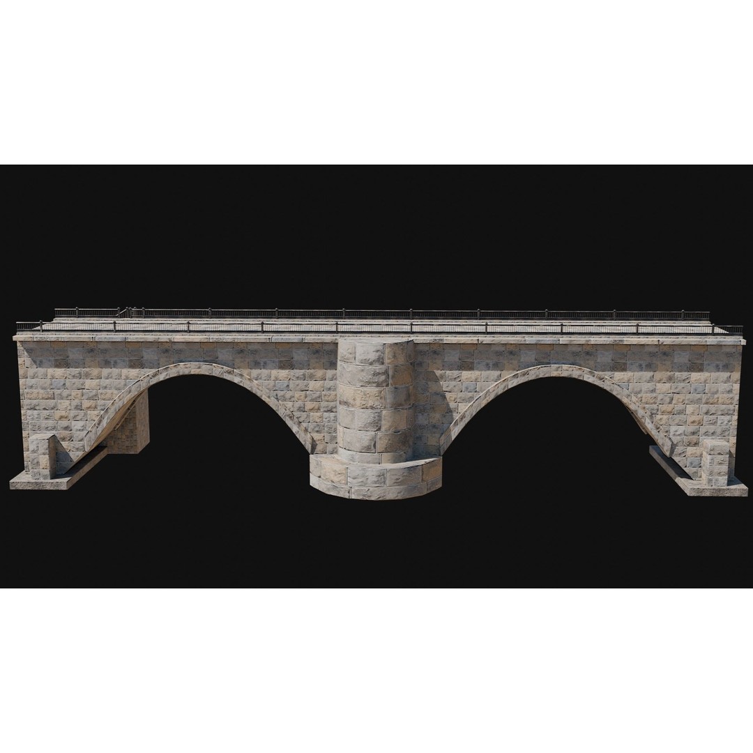 Fantasy Castle Bridge 3D Model – Monumental Low-Poly Game Asset, FBX, OBJ - View 47