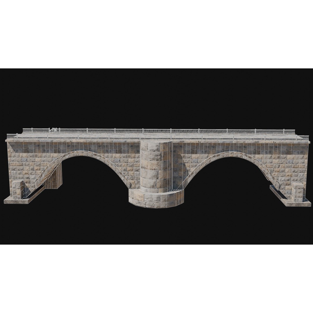 Fantasy Castle Bridge 3D Model – Monumental Low-Poly Game Asset, FBX, OBJ - View 50