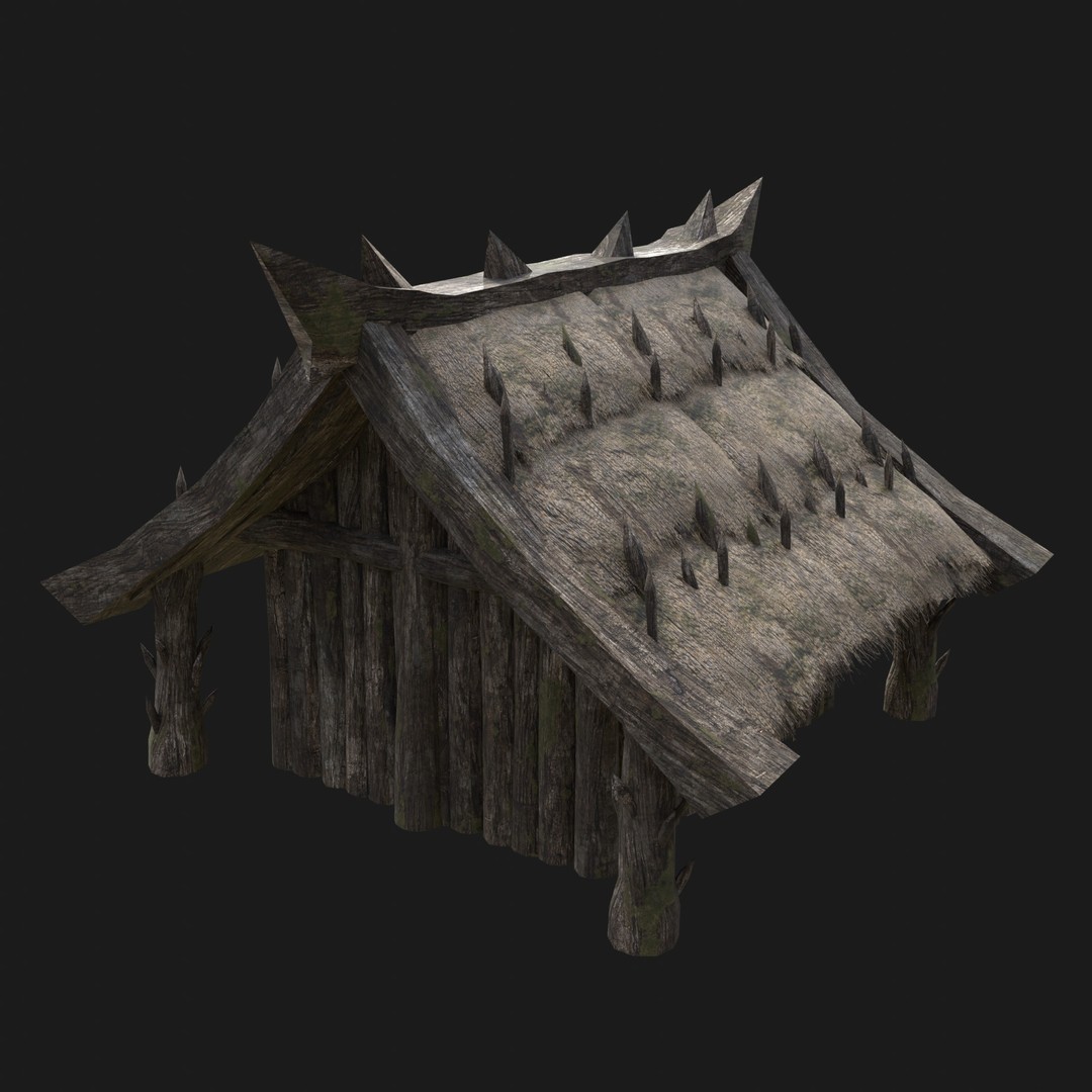 Orc Barbarian Hunter Camp Houses 3D Model – Low Poly Game Asset, FBX - View 12