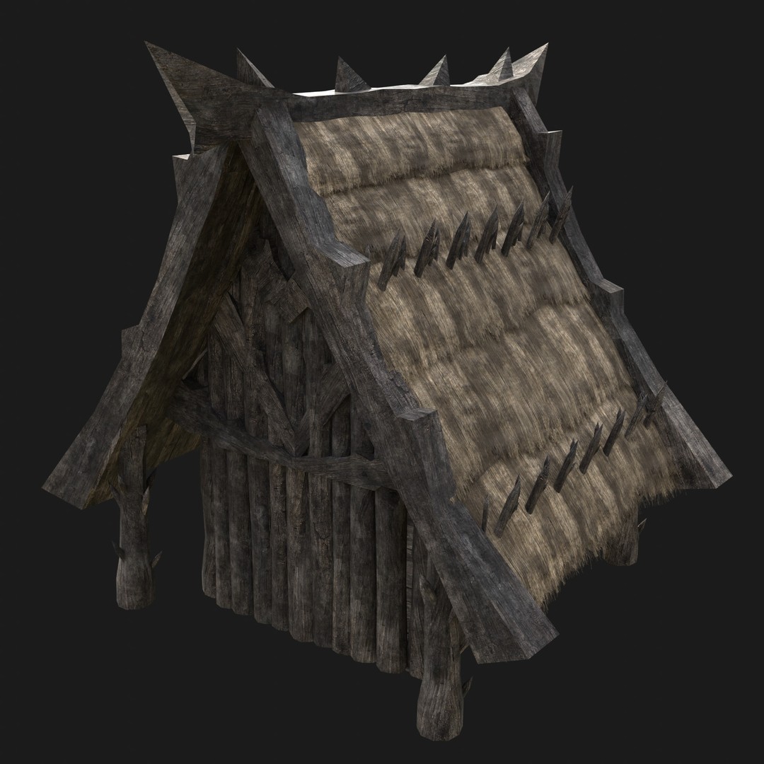 Orc Barbarian Hunter Camp Houses 3D Model – Low Poly Game Asset, FBX - View 13