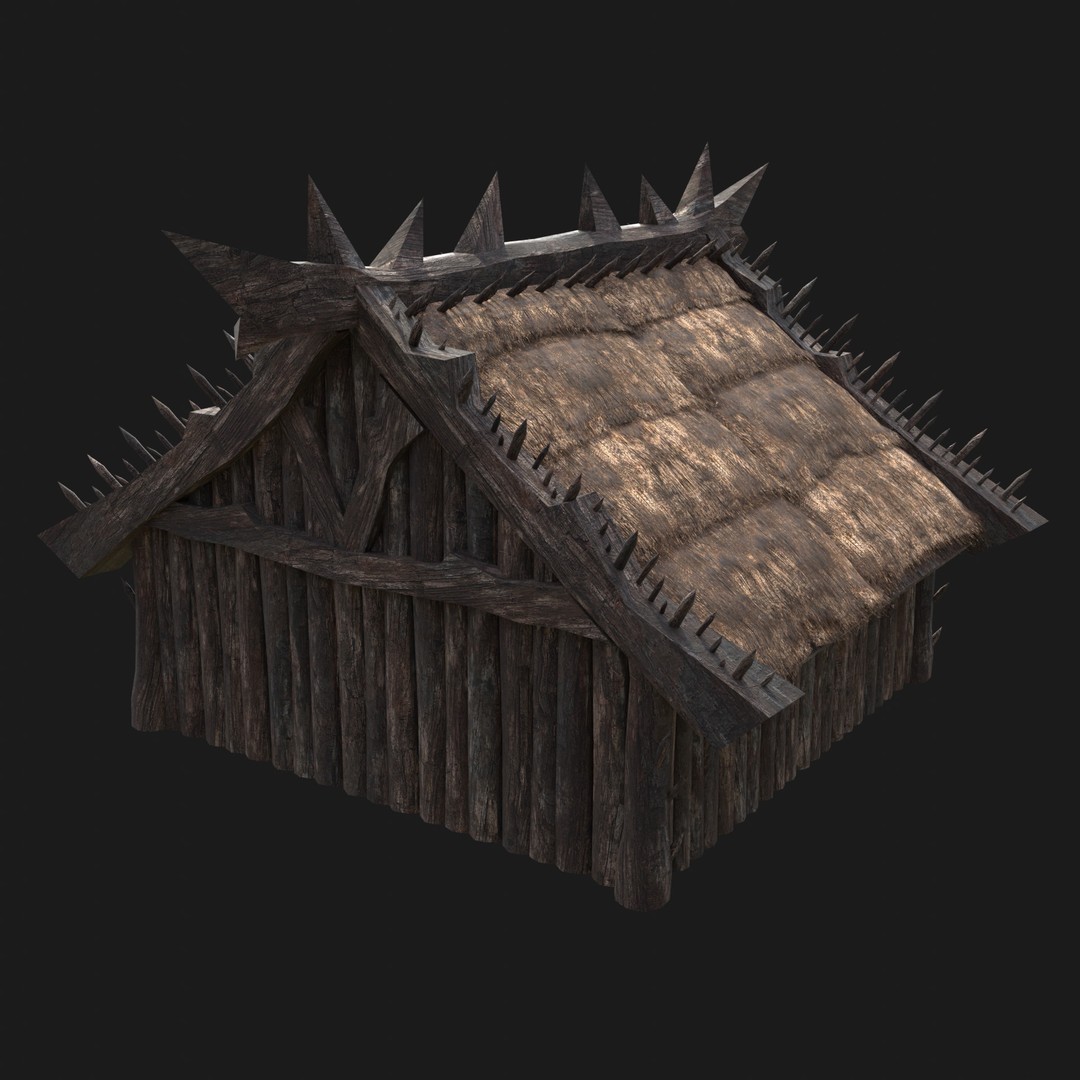 Orc Barbarian Hunter Camp Houses 3D Model – Low Poly Game Asset, FBX - View 14