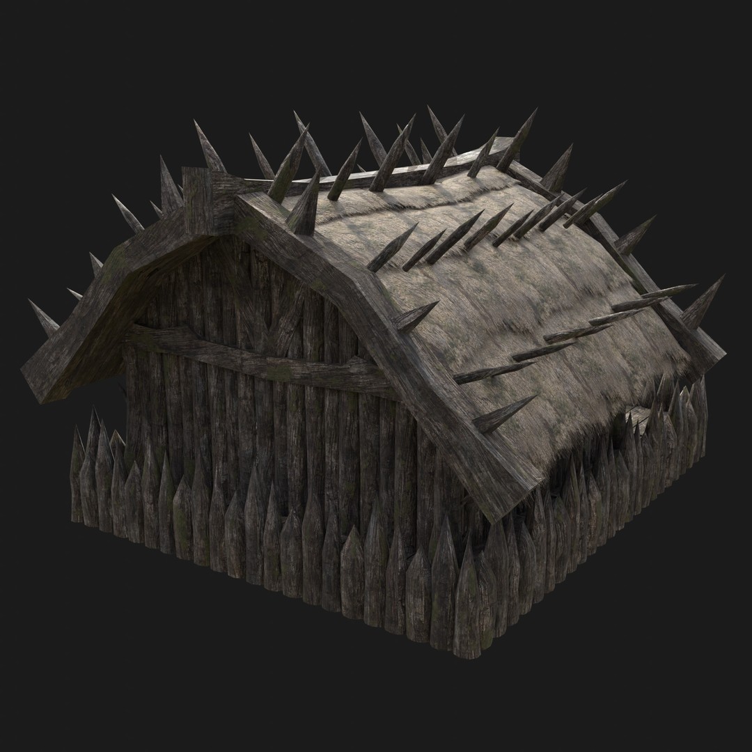 Orc Barbarian Hunter Camp Houses 3D Model – Low Poly Game Asset, FBX - View 15