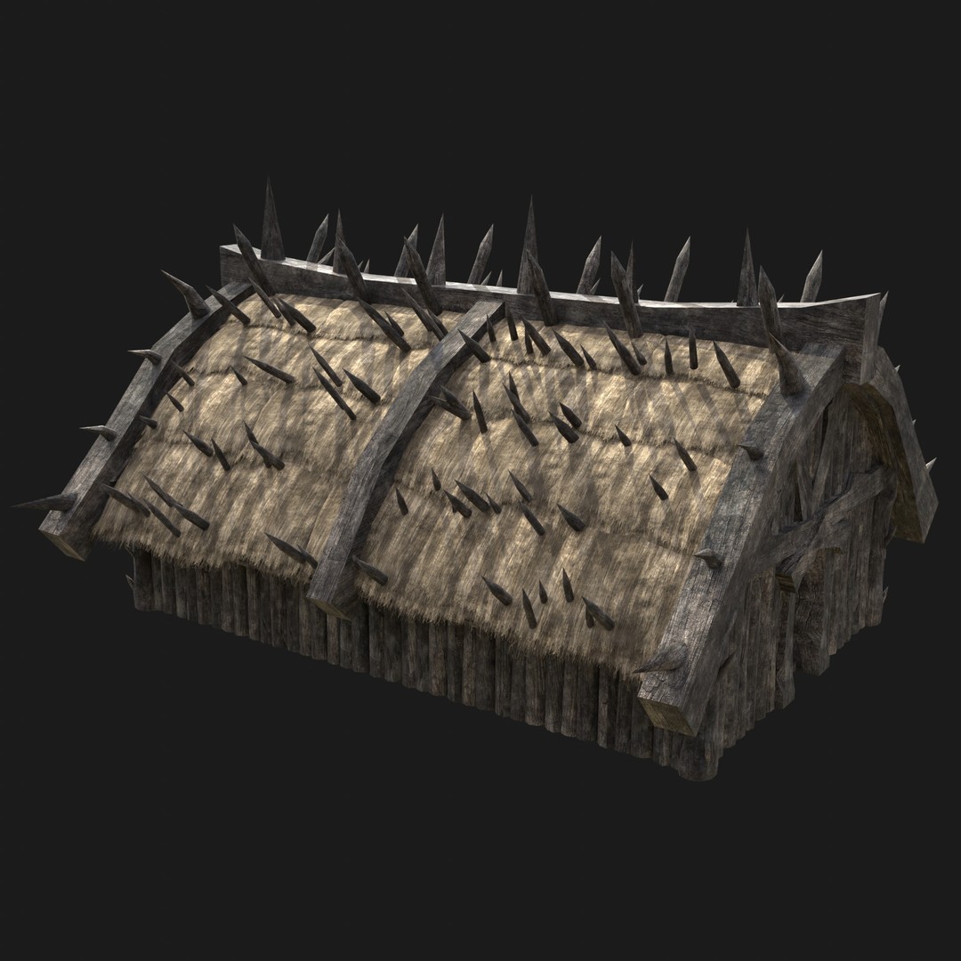 Orc Barbarian Hunter Camp Houses 3D Model – Low Poly Game Asset, FBX - View 16