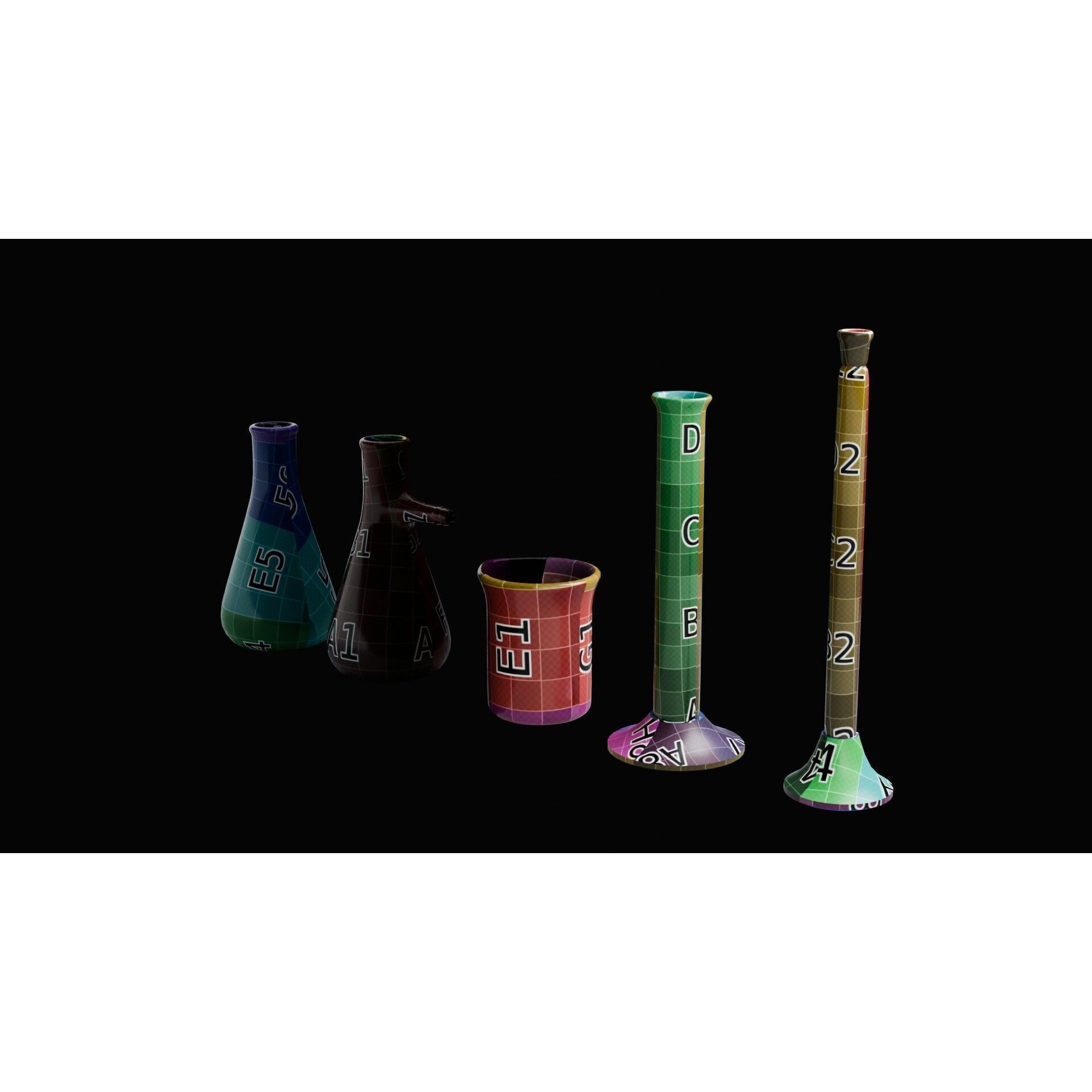 Laboratory Glassware - Low-Poly Game-Ready 3D Model - View 3