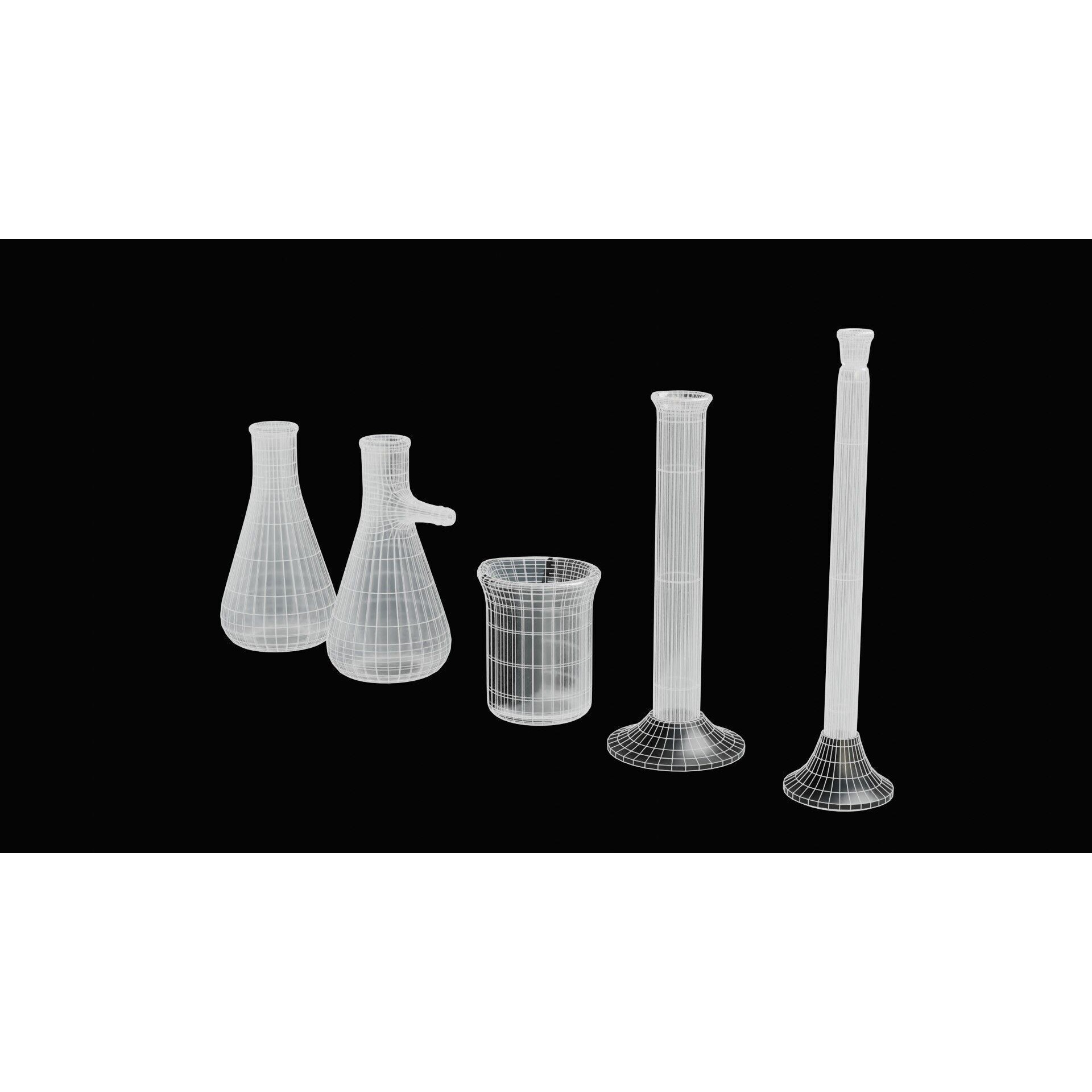 Laboratory Glassware - Low-Poly Game-Ready 3D Model - View 4