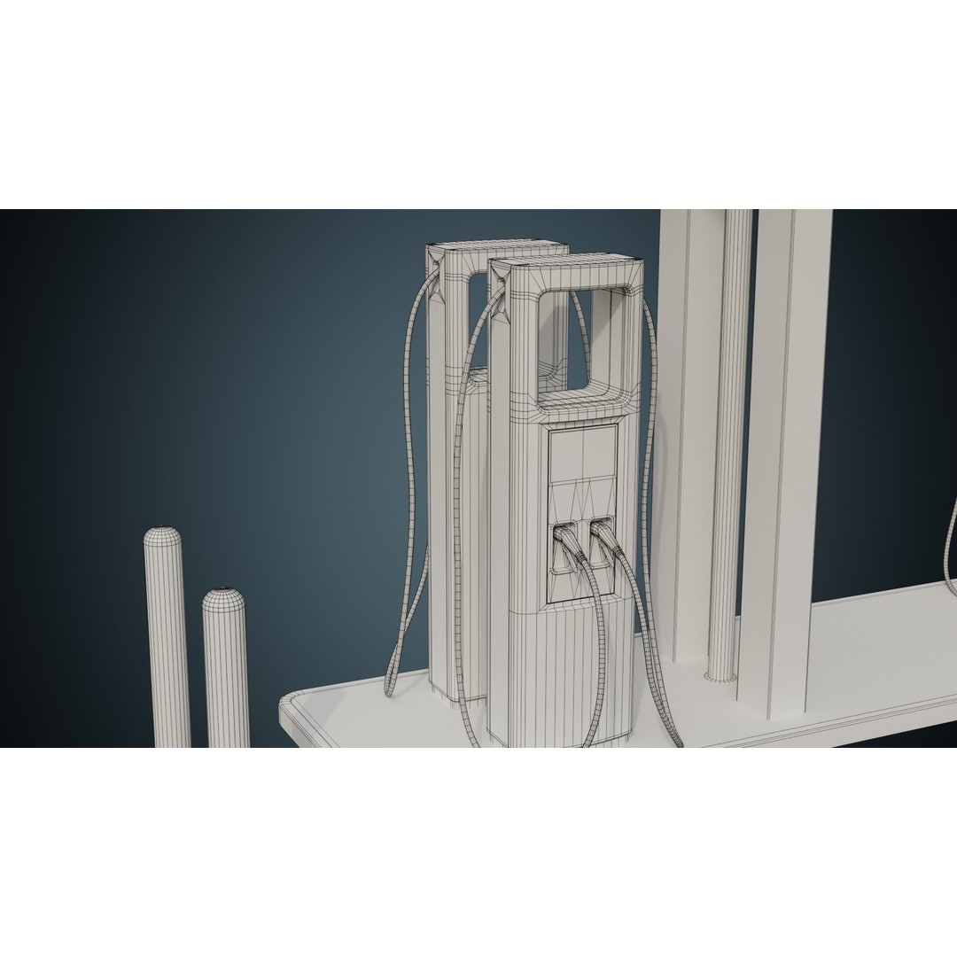 Solar Charging Station 3D Model – Low Poly Industrial Asset, FBX/Blender - View 13