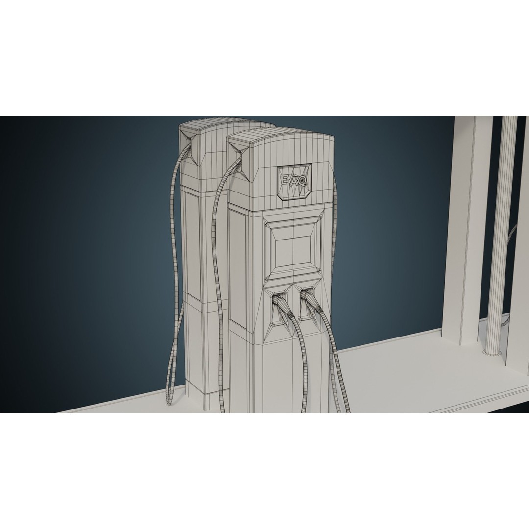 Solar Charging Station 3D Model – Low Poly Industrial Asset, FBX/Blender - View 14