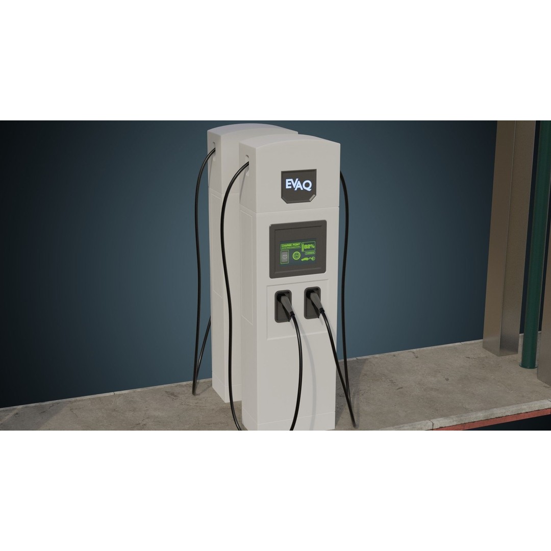 Solar Charging Station 3D Model – Low Poly Industrial Asset, FBX/Blender - View 8