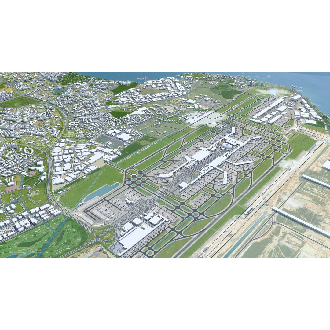 Singapore City 3D Model – Low Poly Urban Asset, Cinema 4D, FBX, OBJ - View 11