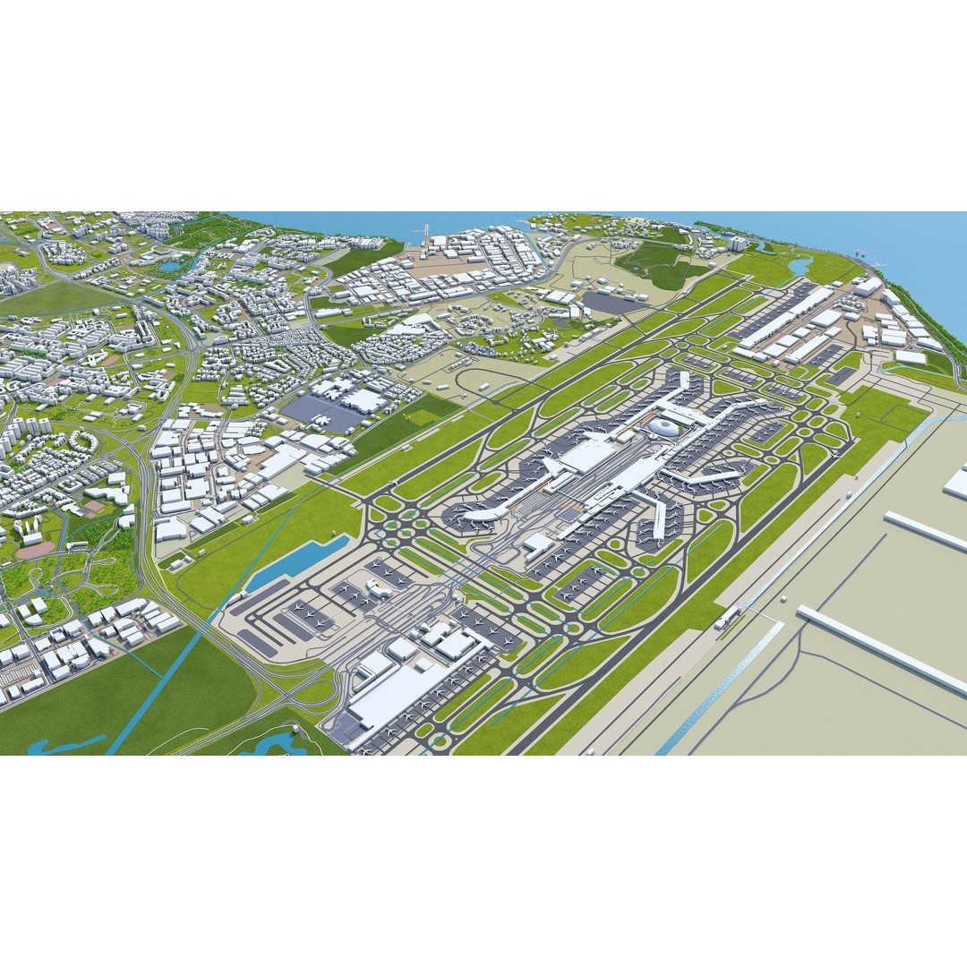 Singapore City 3D Model – Low Poly Urban Asset, Cinema 4D, FBX, OBJ - View 12