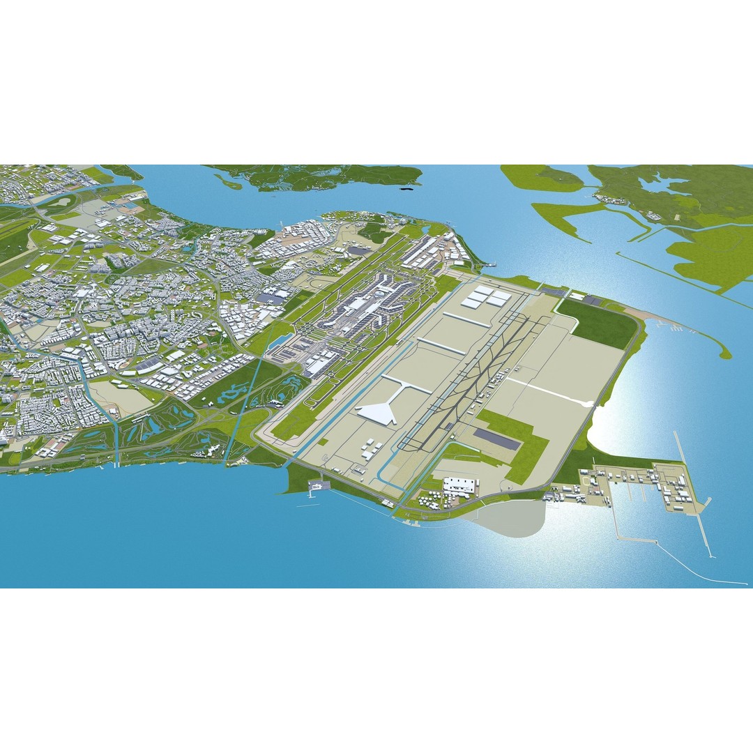 Singapore City 3D Model – Low Poly Urban Asset, Cinema 4D, FBX, OBJ - View 13