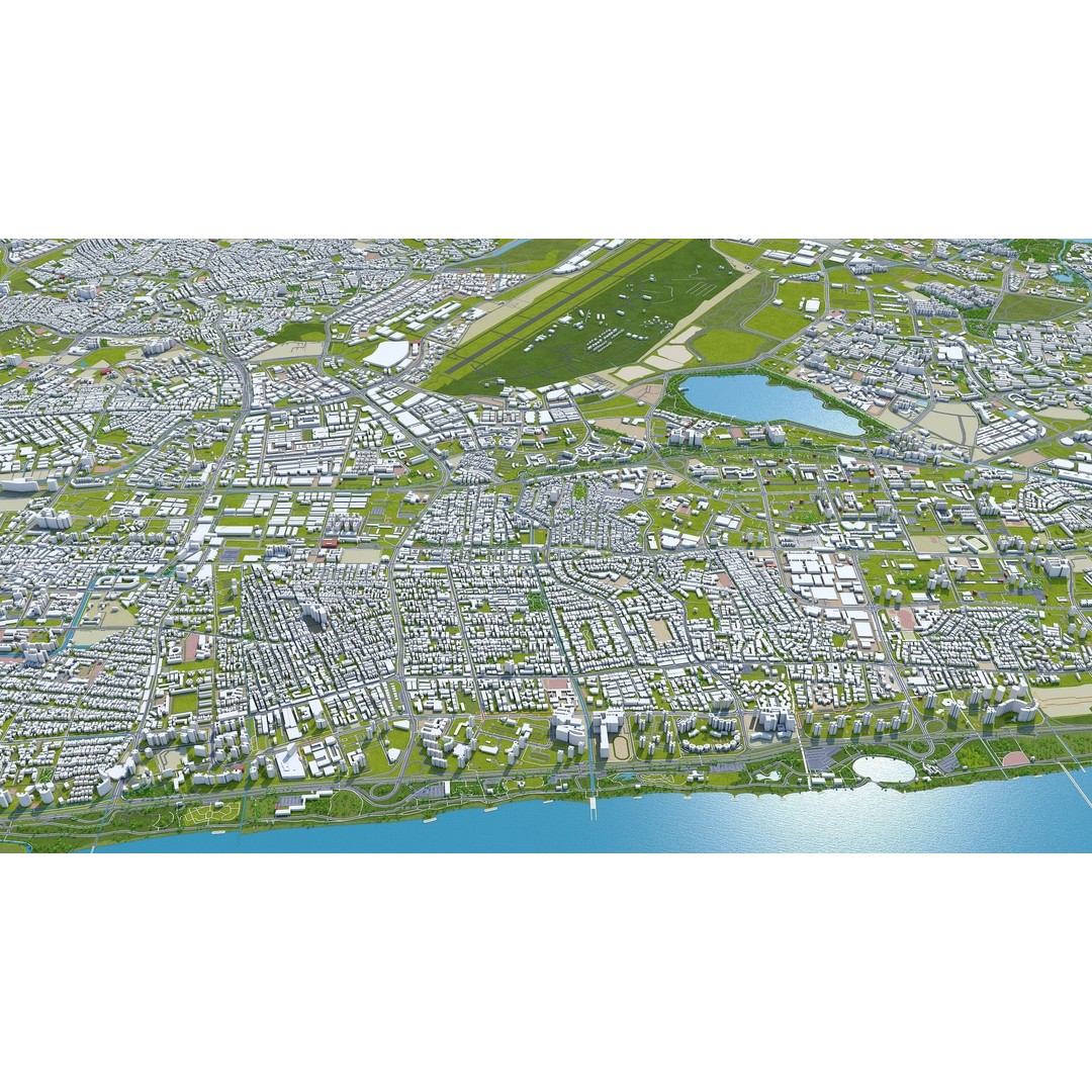 Singapore City 3D Model – Low Poly Urban Asset, Cinema 4D, FBX, OBJ - View 14