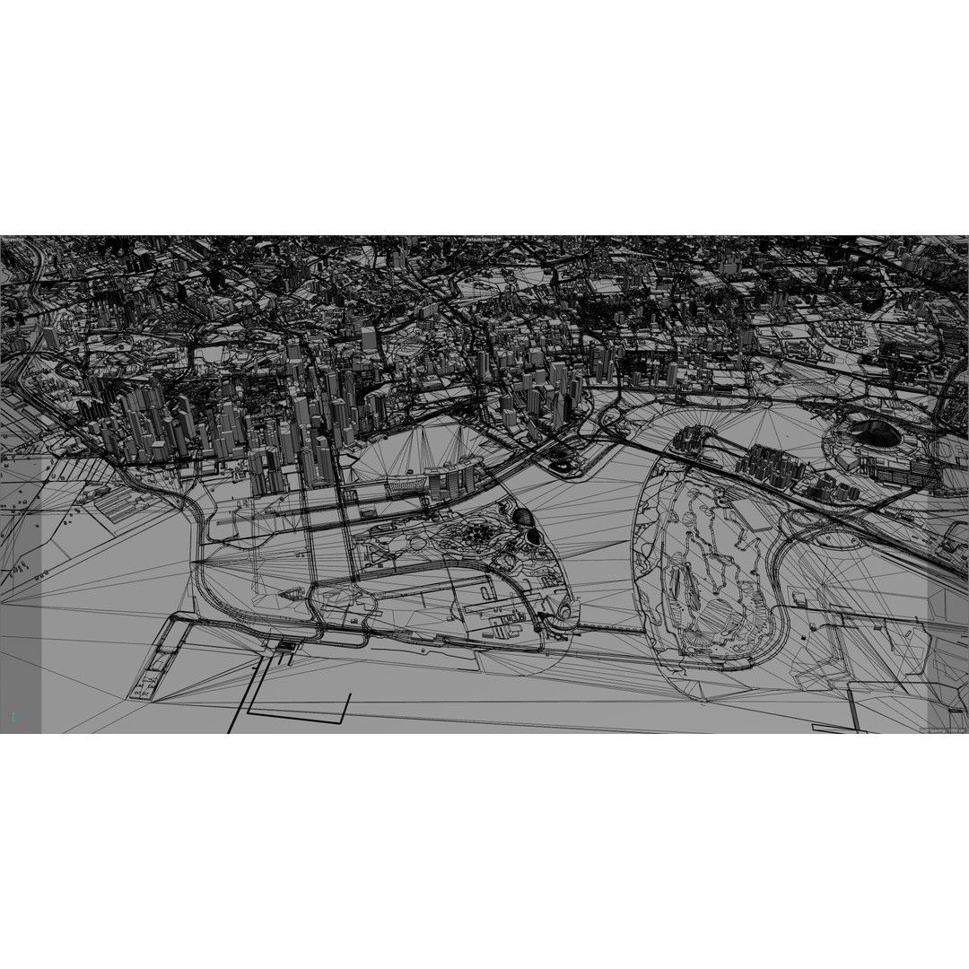 Singapore City 3D Model – Low Poly Urban Asset, Cinema 4D, FBX, OBJ - View 23