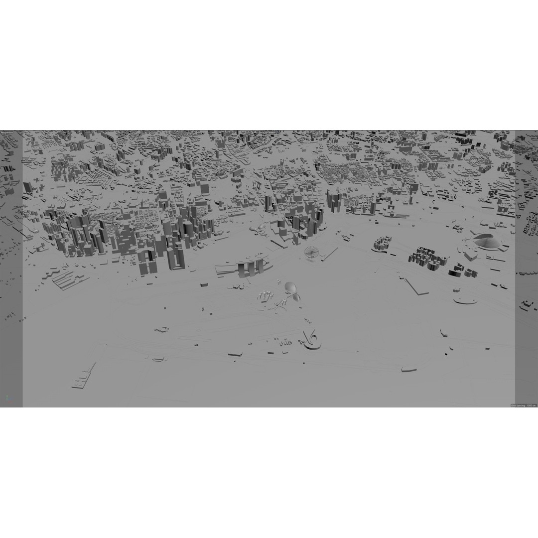Singapore City 3D Model – Low Poly Urban Asset, Cinema 4D, FBX, OBJ - View 24
