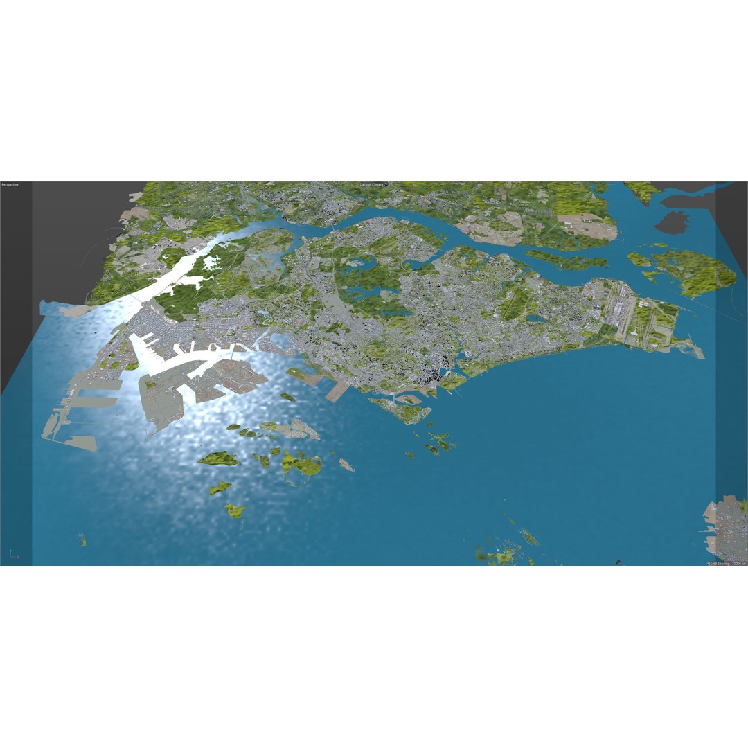 Singapore City 3D Model – Low Poly Urban Asset, Cinema 4D, FBX, OBJ - View 26
