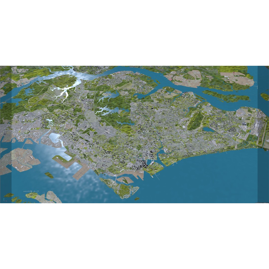 Singapore City 3D Model – Low Poly Urban Asset, Cinema 4D, FBX, OBJ - View 29