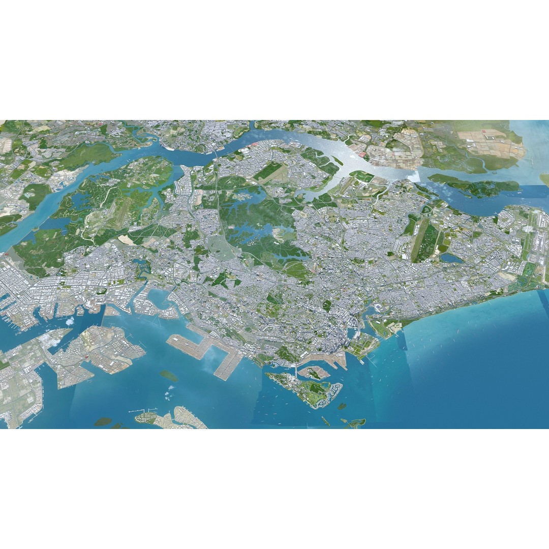 Singapore City 3D Model – Low Poly Urban Asset, Cinema 4D, FBX, OBJ - View 6