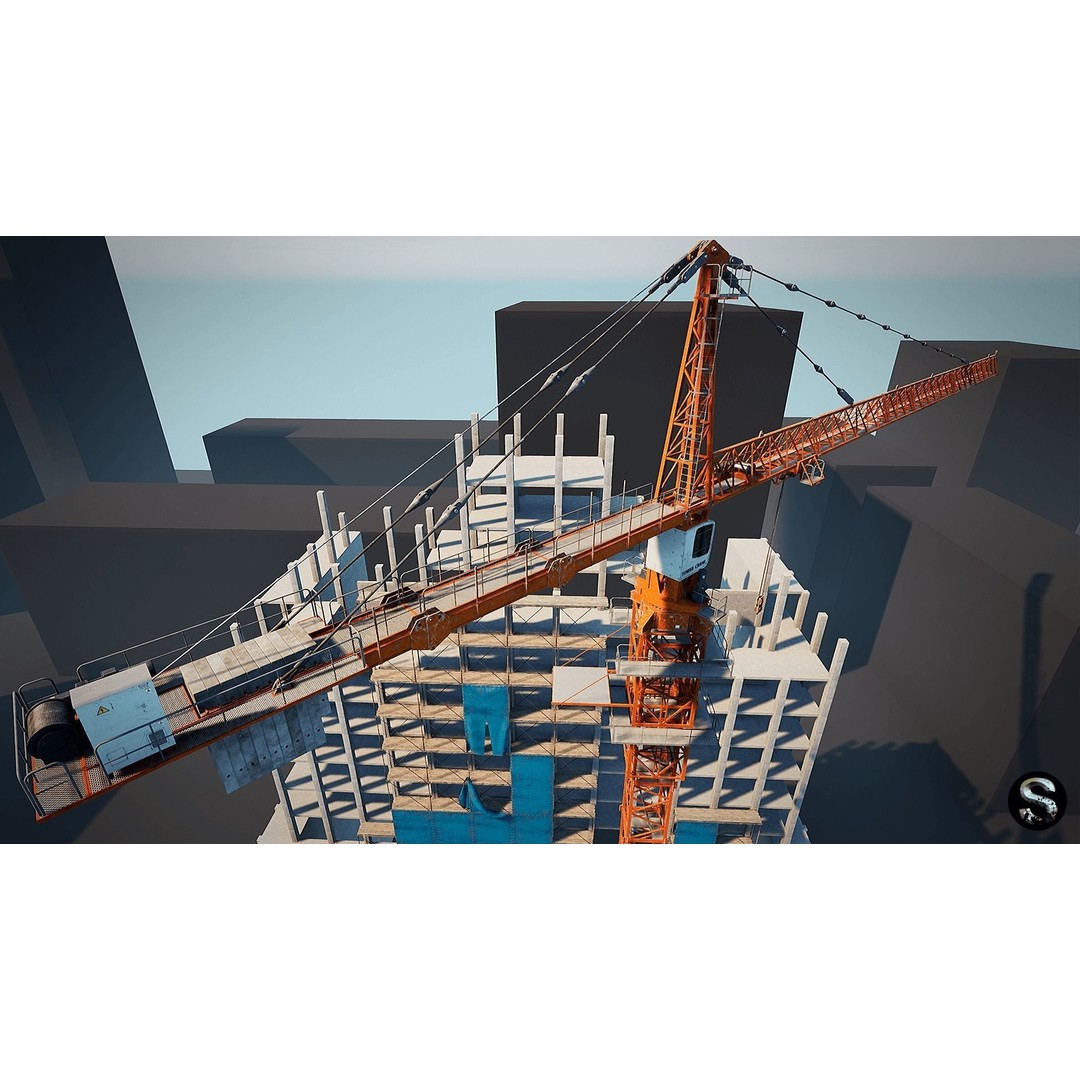 Construction Site 3D Model – Low Poly Game Asset, Unreal Engine - View 13