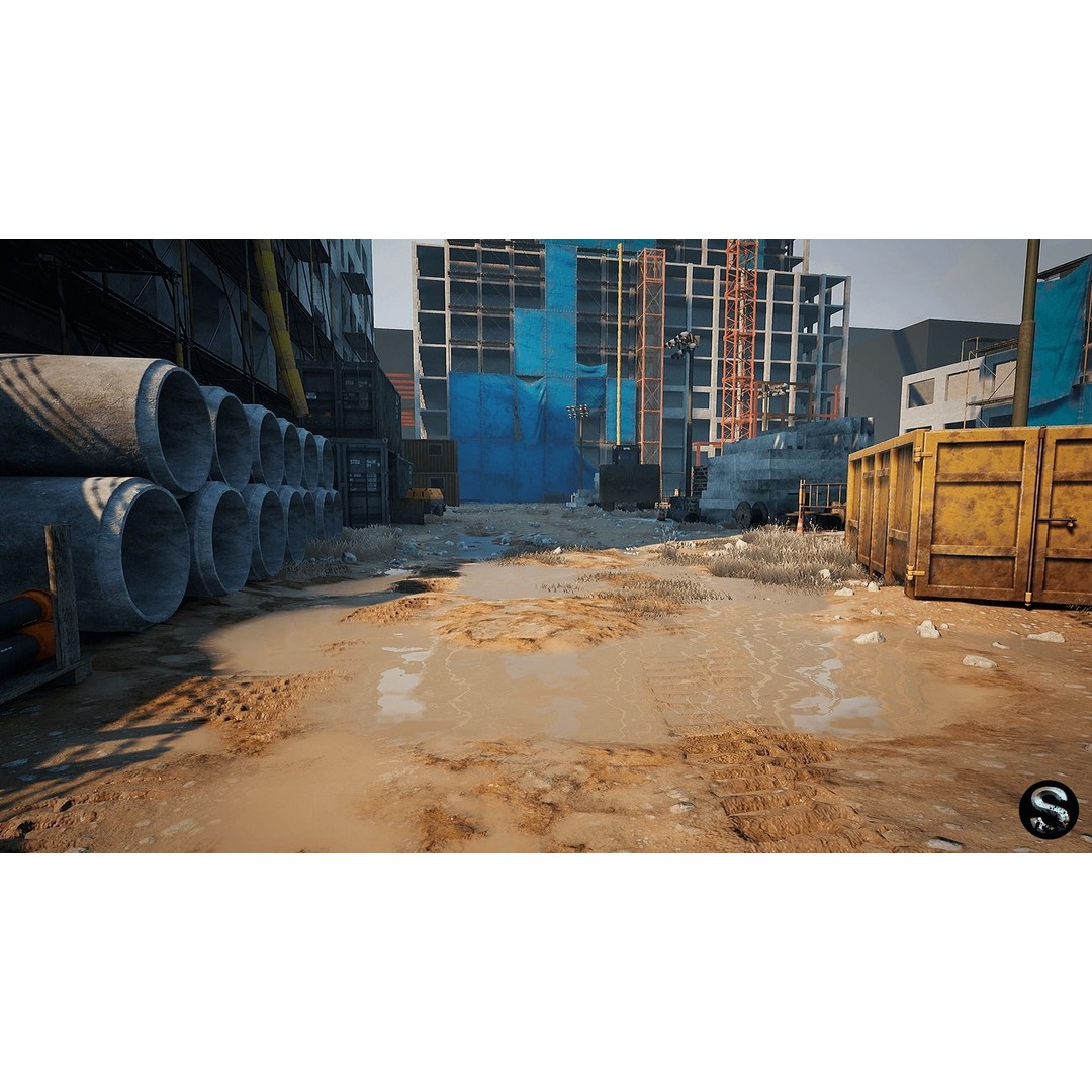 Construction Site 3D Model – Low Poly Game Asset, Unreal Engine - View 7