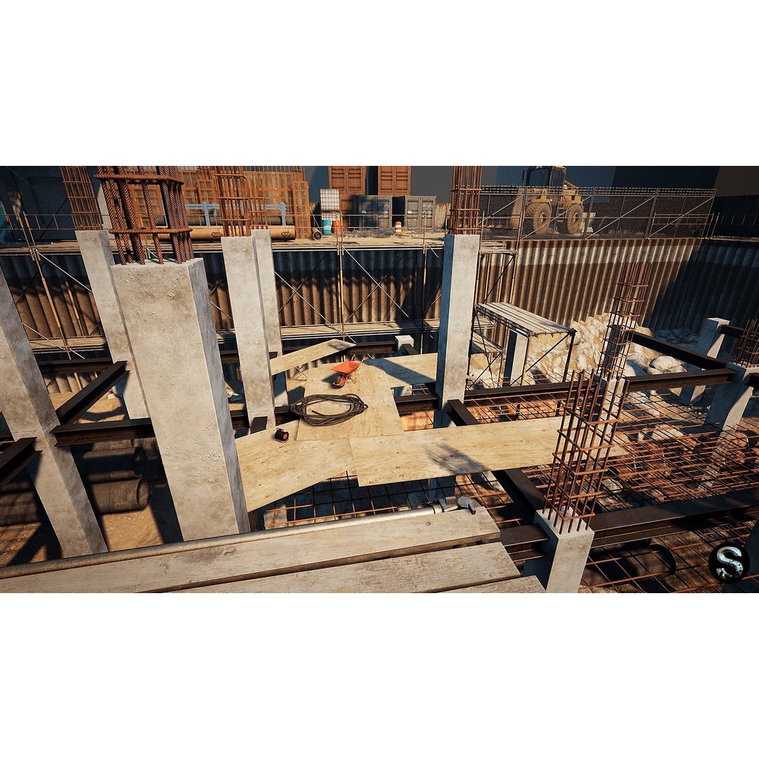 Construction Site 3D Model – Low Poly Game Asset, Unreal Engine - View 8