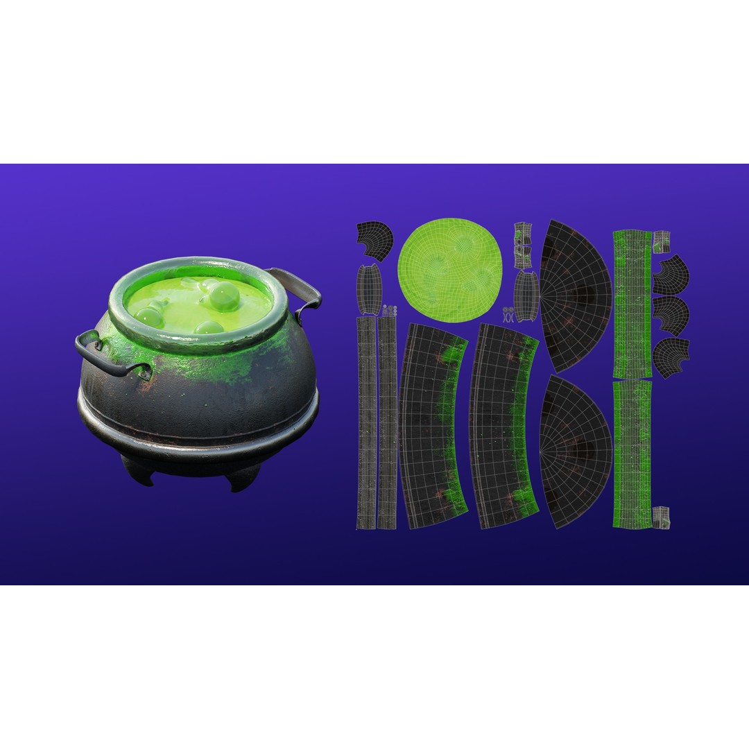 Cartoon Spooky Halloween Props Bundle Pack 3D Model – PBR Textures, FBX, OBJ - View 27