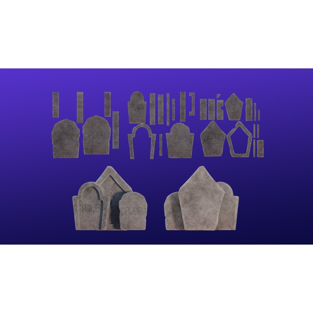 Cartoon Spooky Halloween Props Bundle Pack 3D Model – PBR Textures, FBX, OBJ - View 31