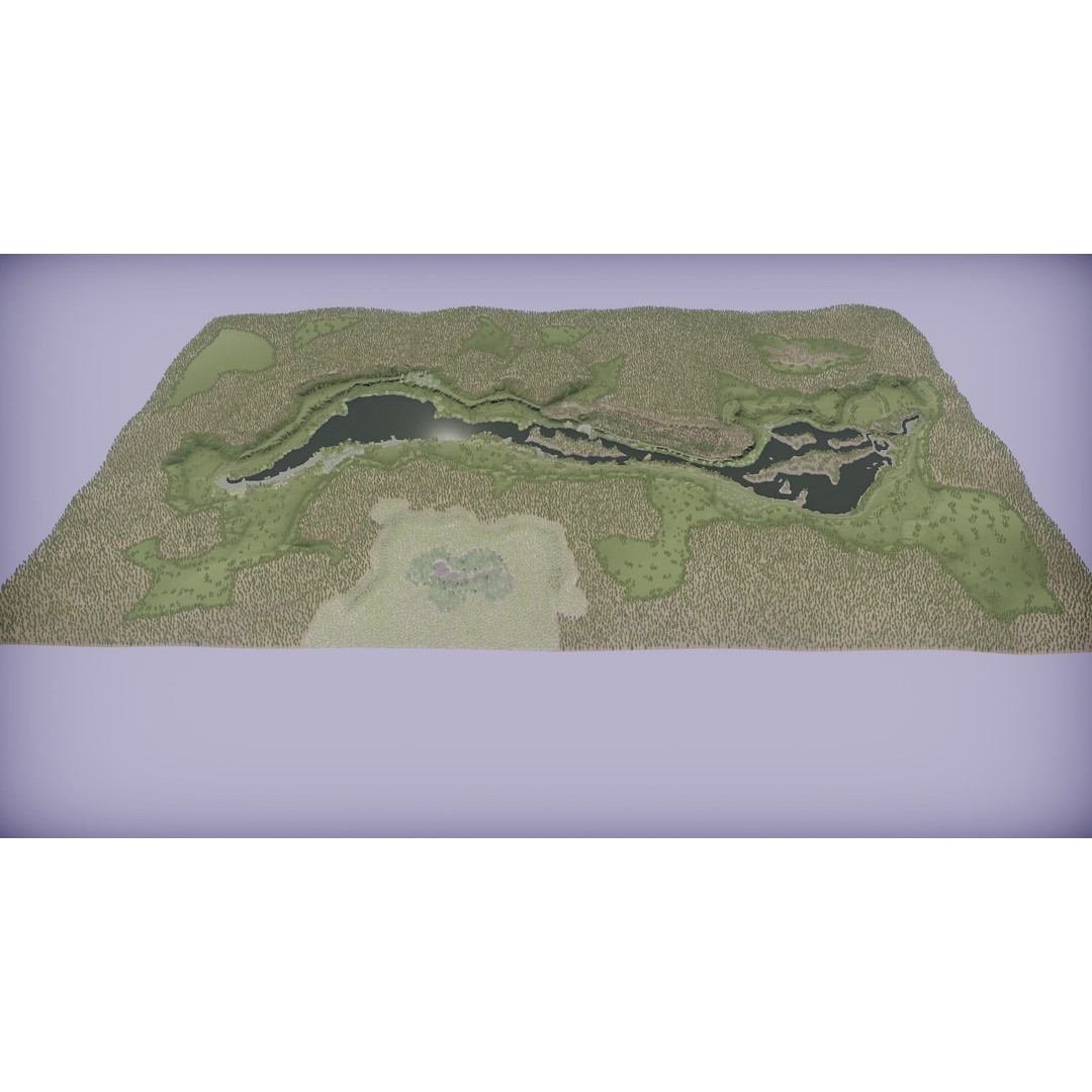 Lake Coniferous 3D Model – Low Poly Environment with Trees, Unity