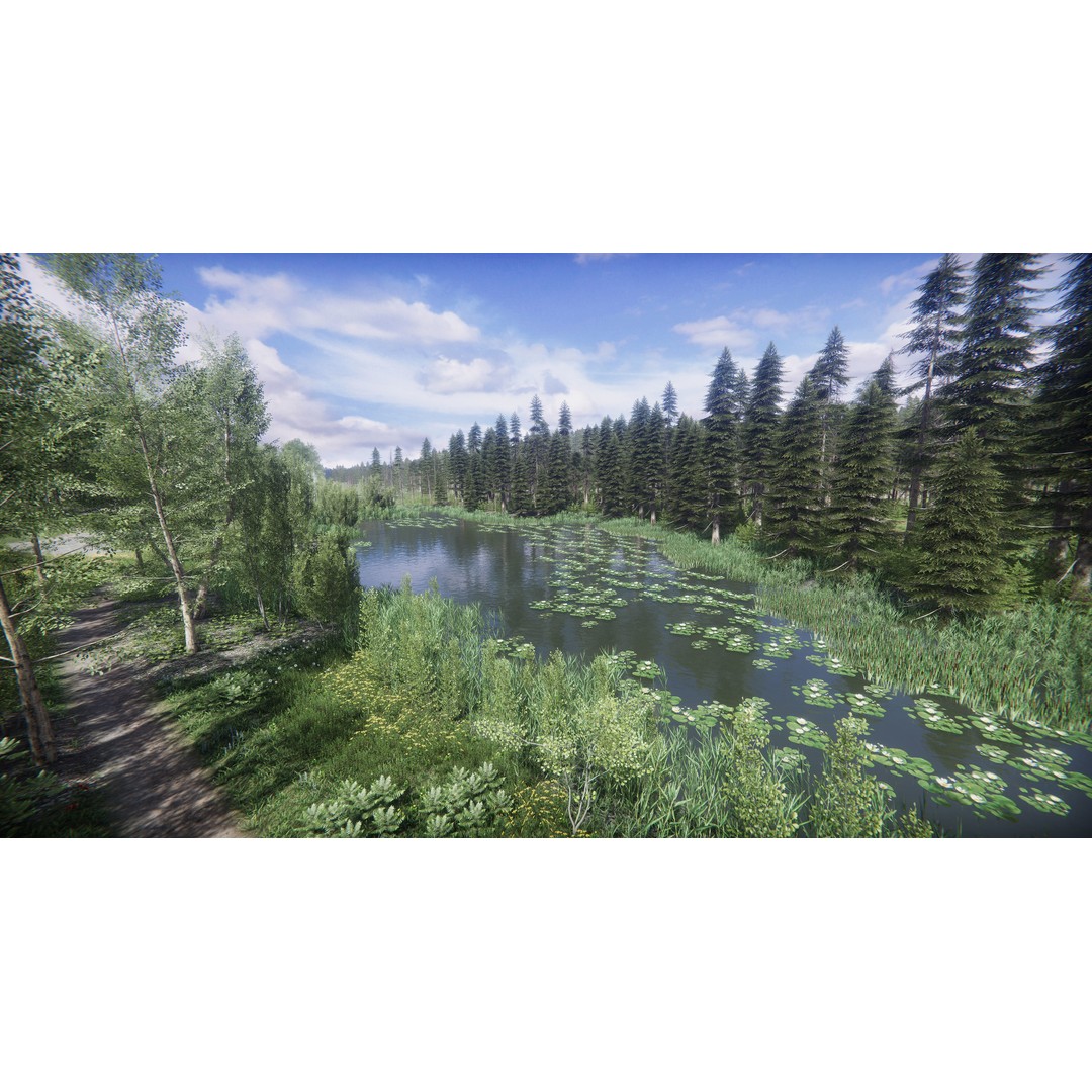 Lake Coniferous 3D Model – Low Poly Environment with Trees, Unity - View 19