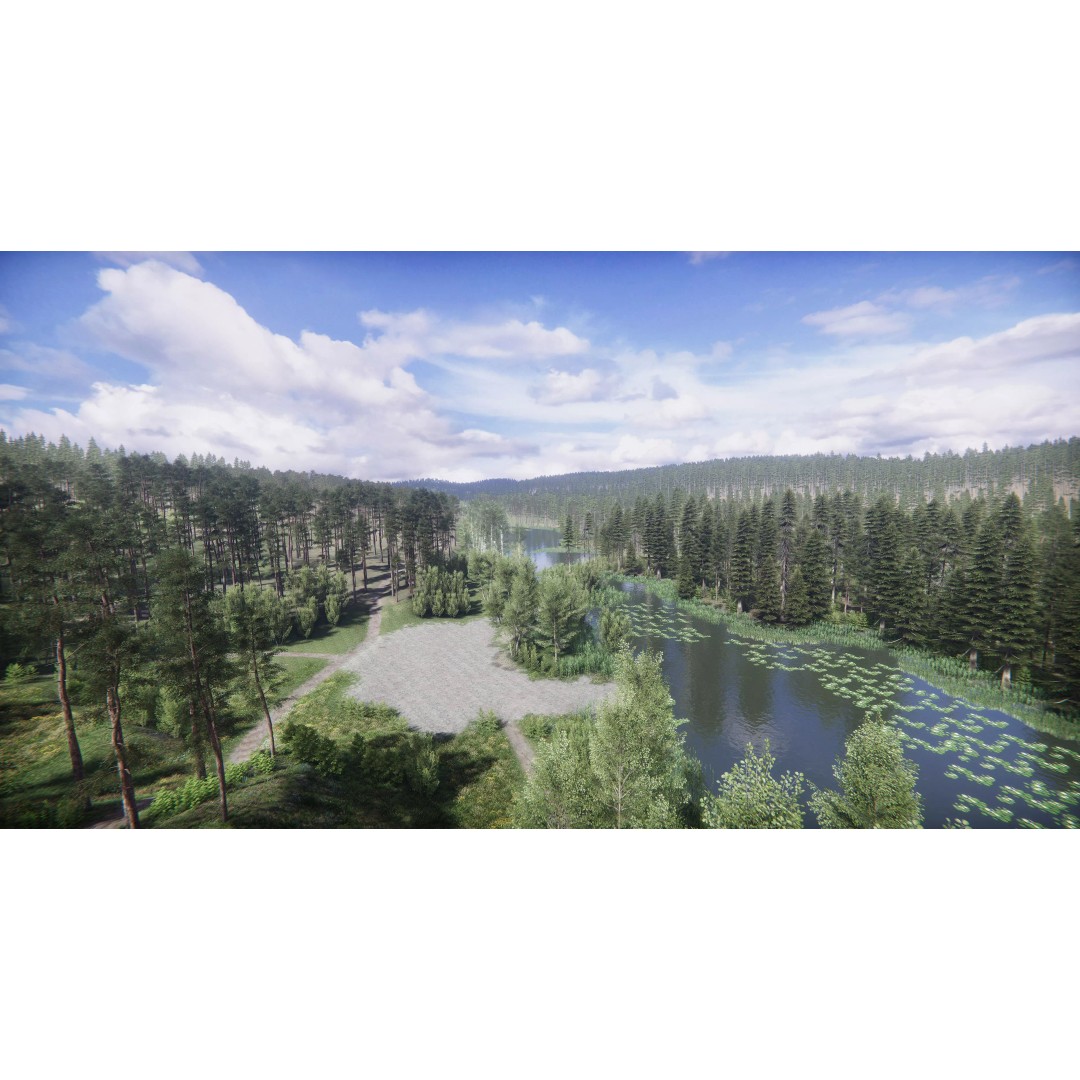 Lake Coniferous 3D Model – Low Poly Environment with Trees, Unity - View 2