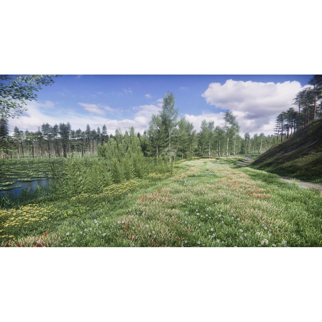 Lake Coniferous 3D Model – Low Poly Environment with Trees, Unity - View 21