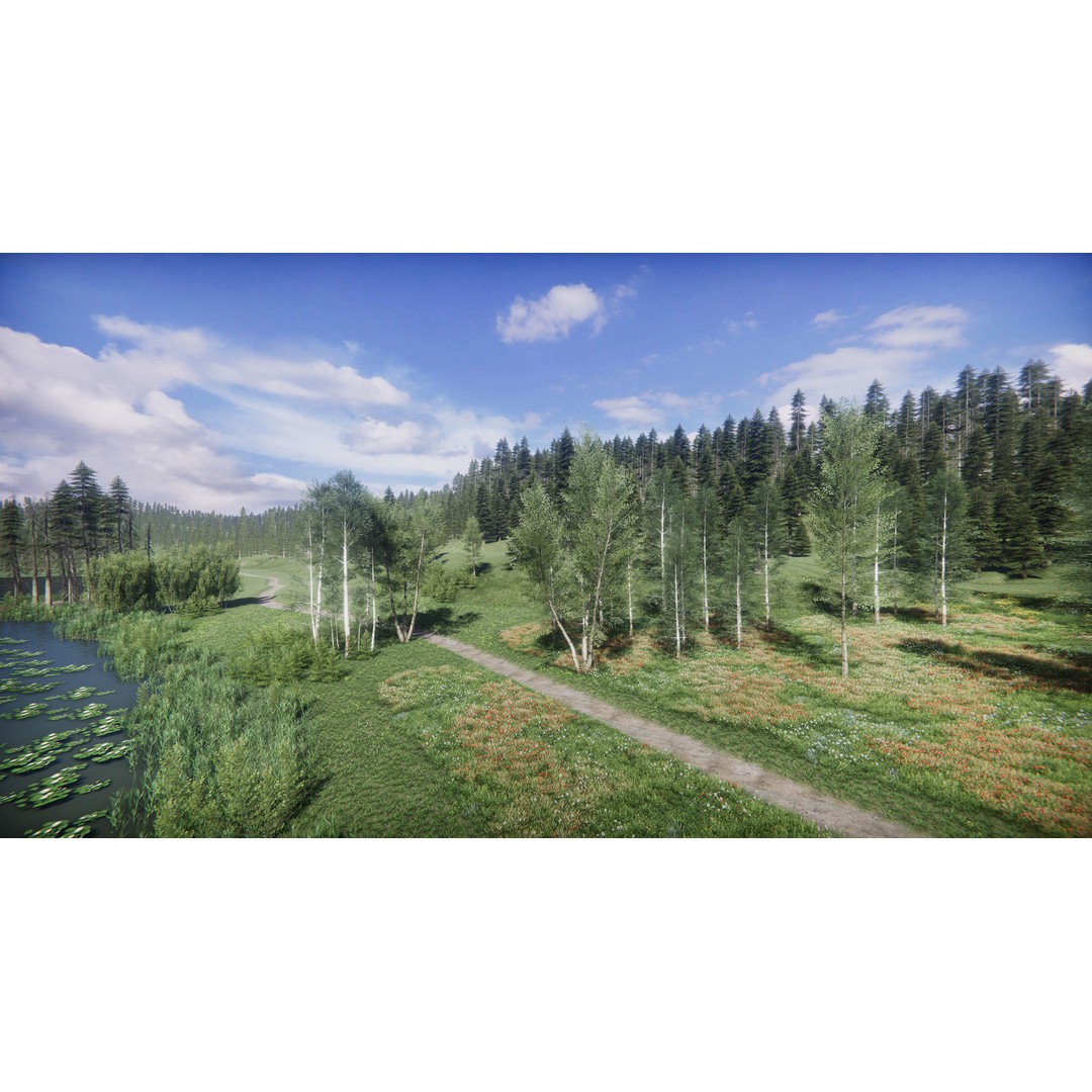 Lake Coniferous 3D Model – Low Poly Environment with Trees, Unity - View 27