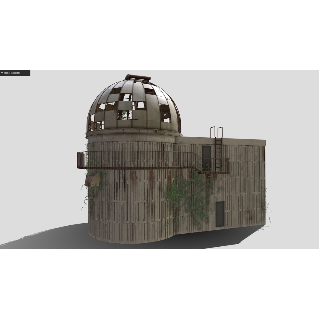 Observatory 3D Model – Low Poly Game Asset, FBX, PBR Textures - View 11