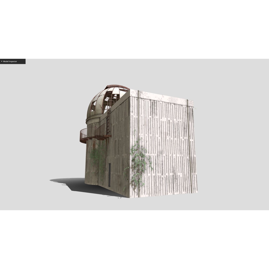 Observatory 3D Model – Low Poly Game Asset, FBX, PBR Textures - View 14