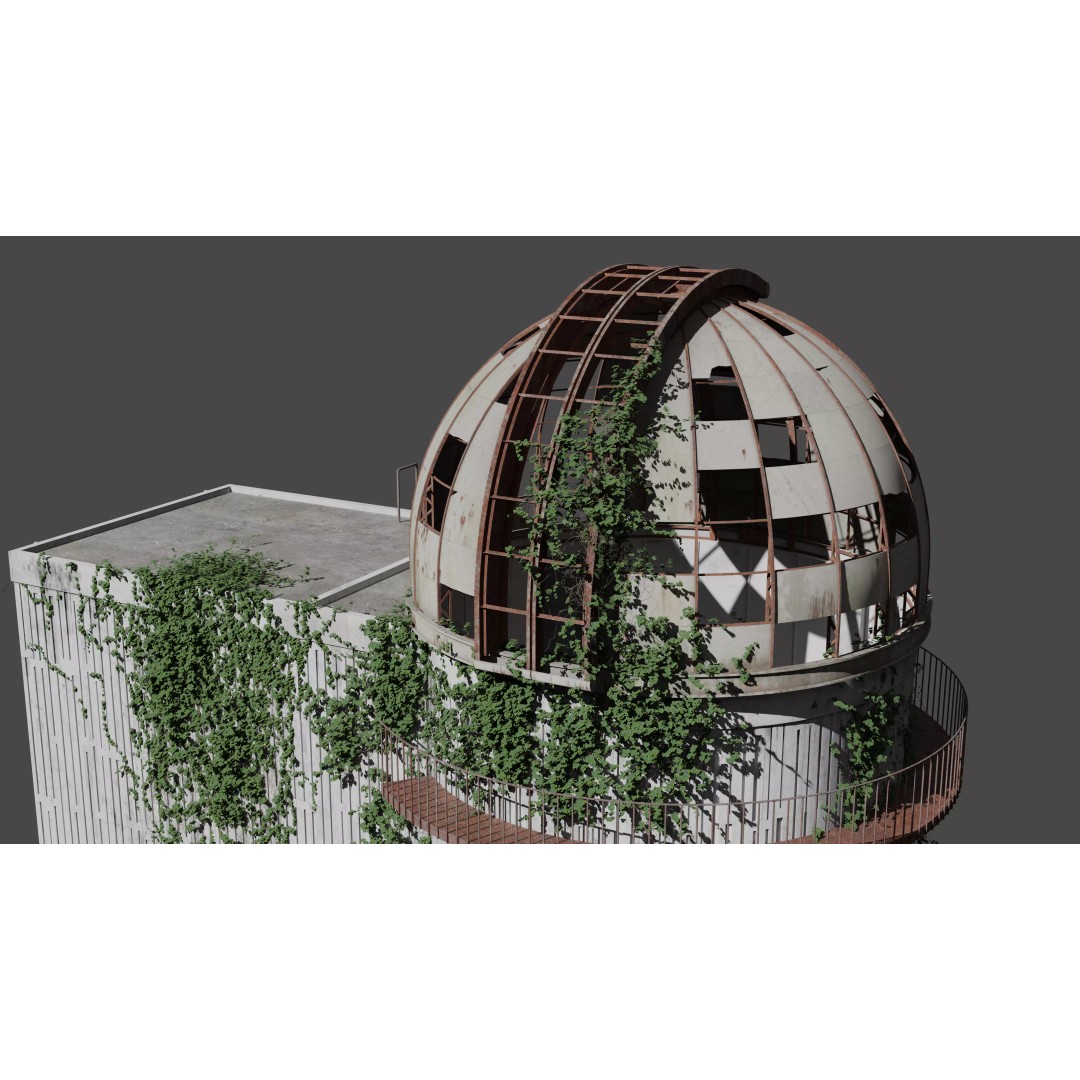 Observatory 3D Model – Low Poly Game Asset, FBX, PBR Textures - View 2