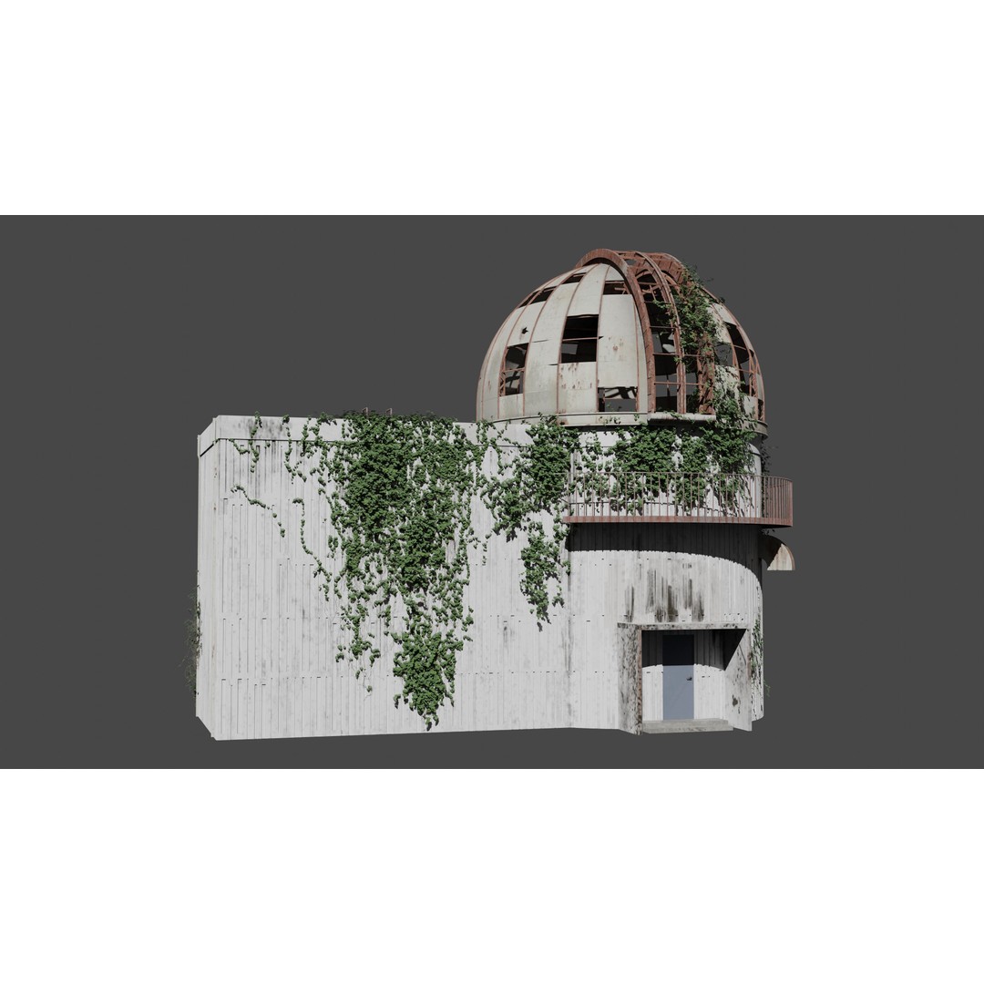 Observatory 3D Model – Low Poly Game Asset, FBX, PBR Textures - View 3