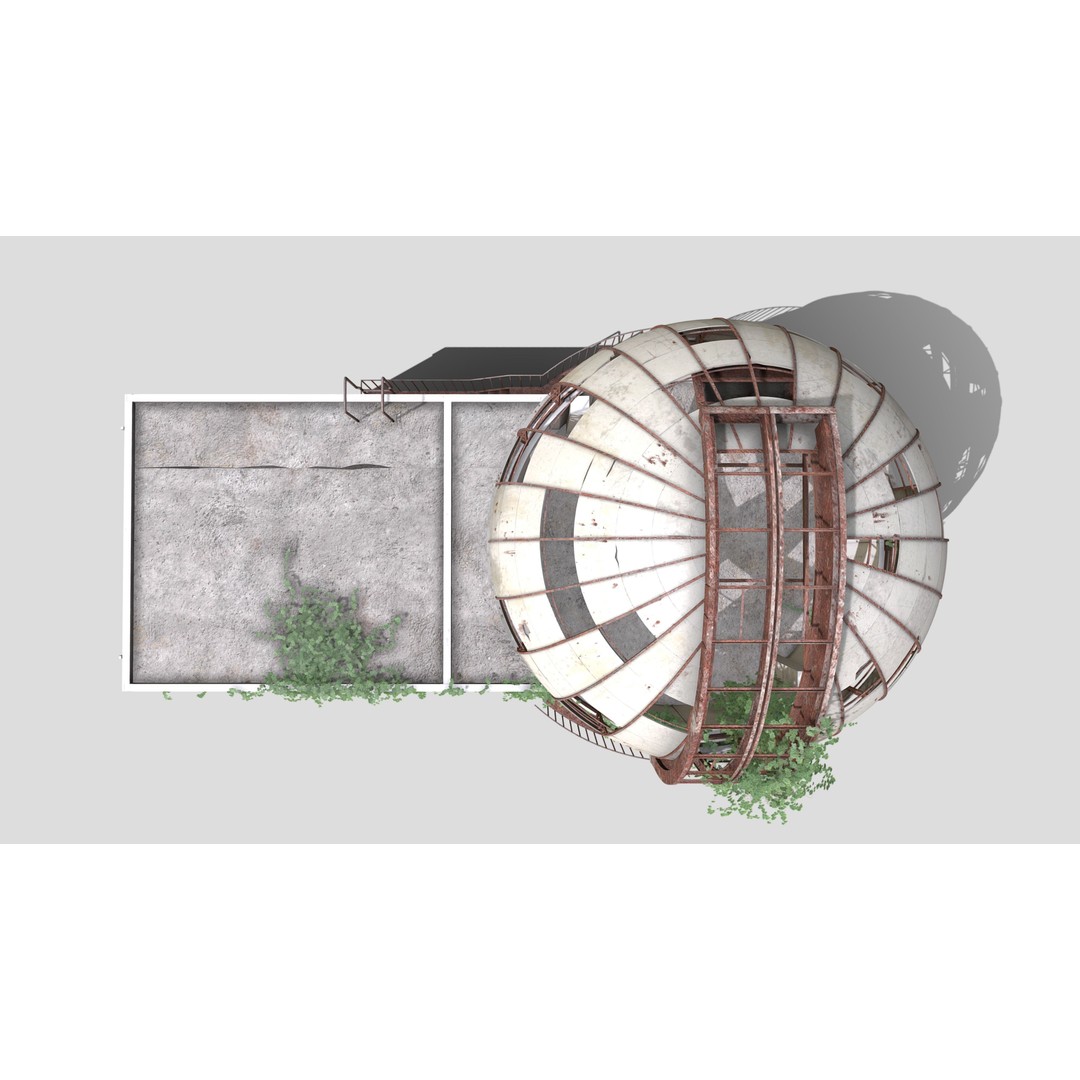 Observatory 3D Model – Low Poly Game Asset, FBX, PBR Textures - View 5