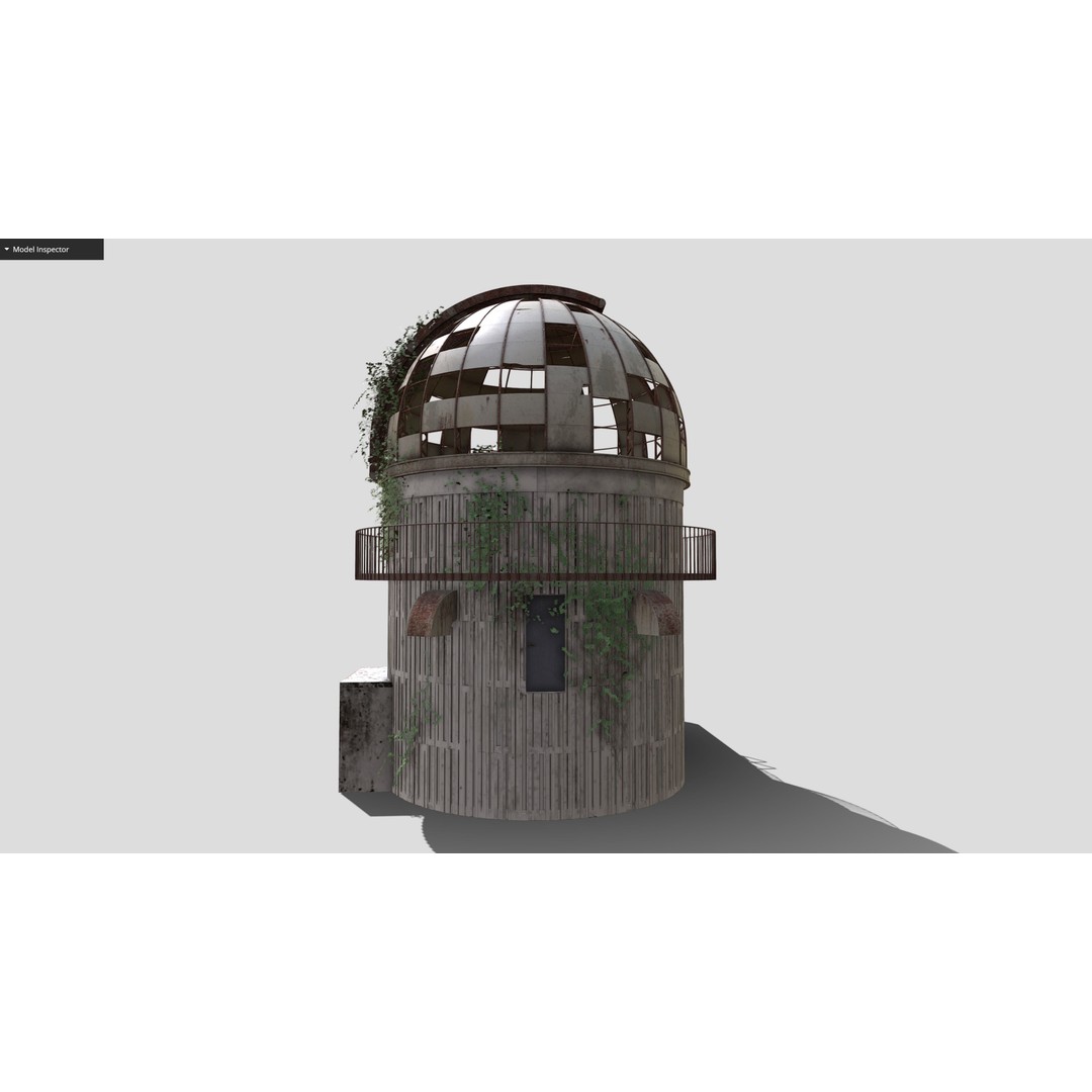 Observatory 3D Model – Low Poly Game Asset, FBX, PBR Textures - View 7