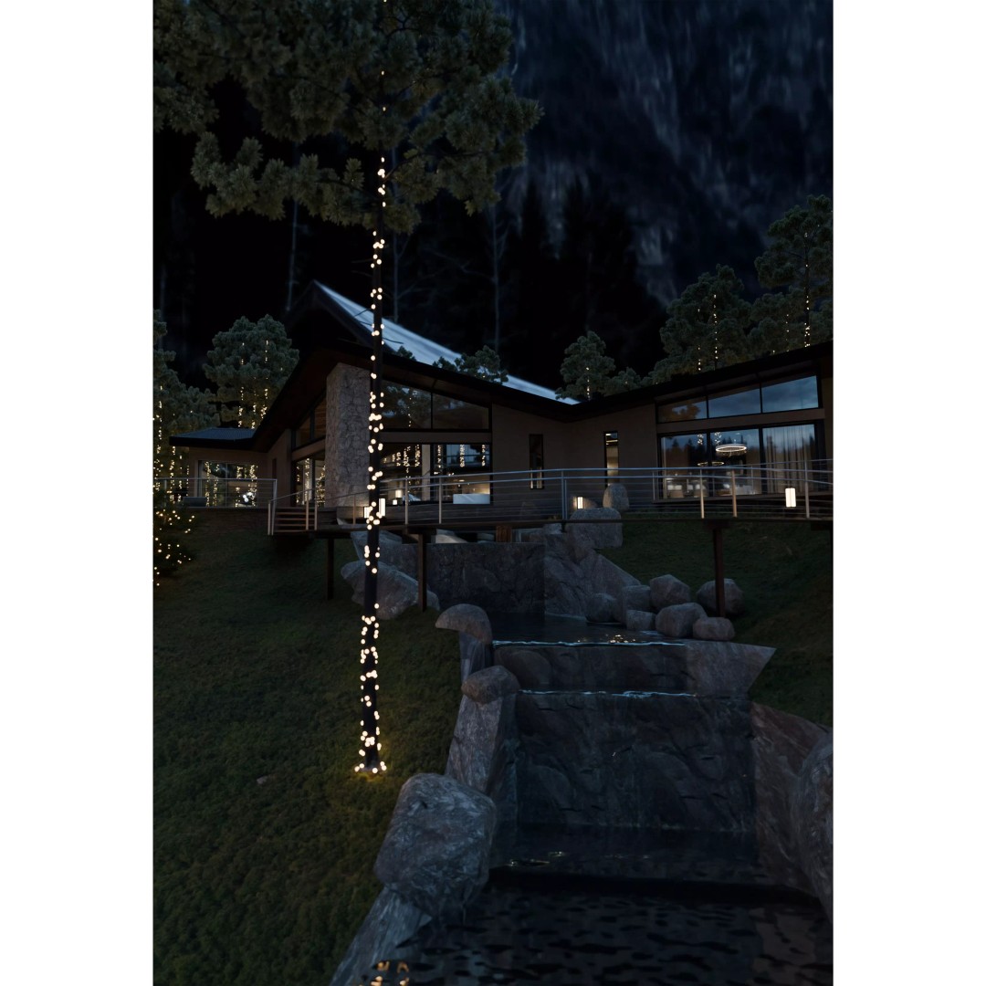 Christmas Chalet 3D Model – Furnished Lakeside House with Decorations - View 11