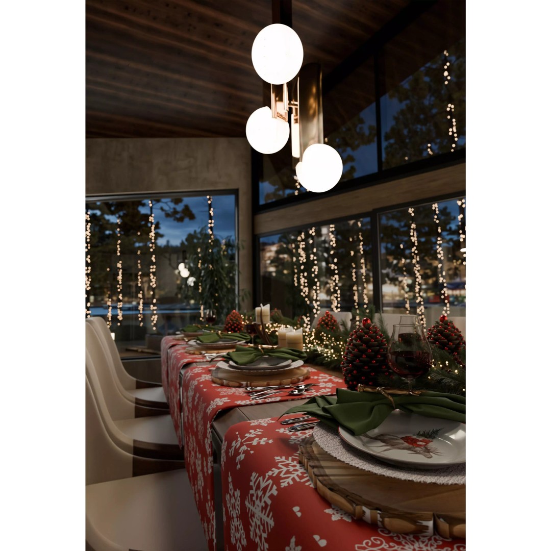 Christmas Chalet 3D Model – Furnished Lakeside House with Decorations - View 5