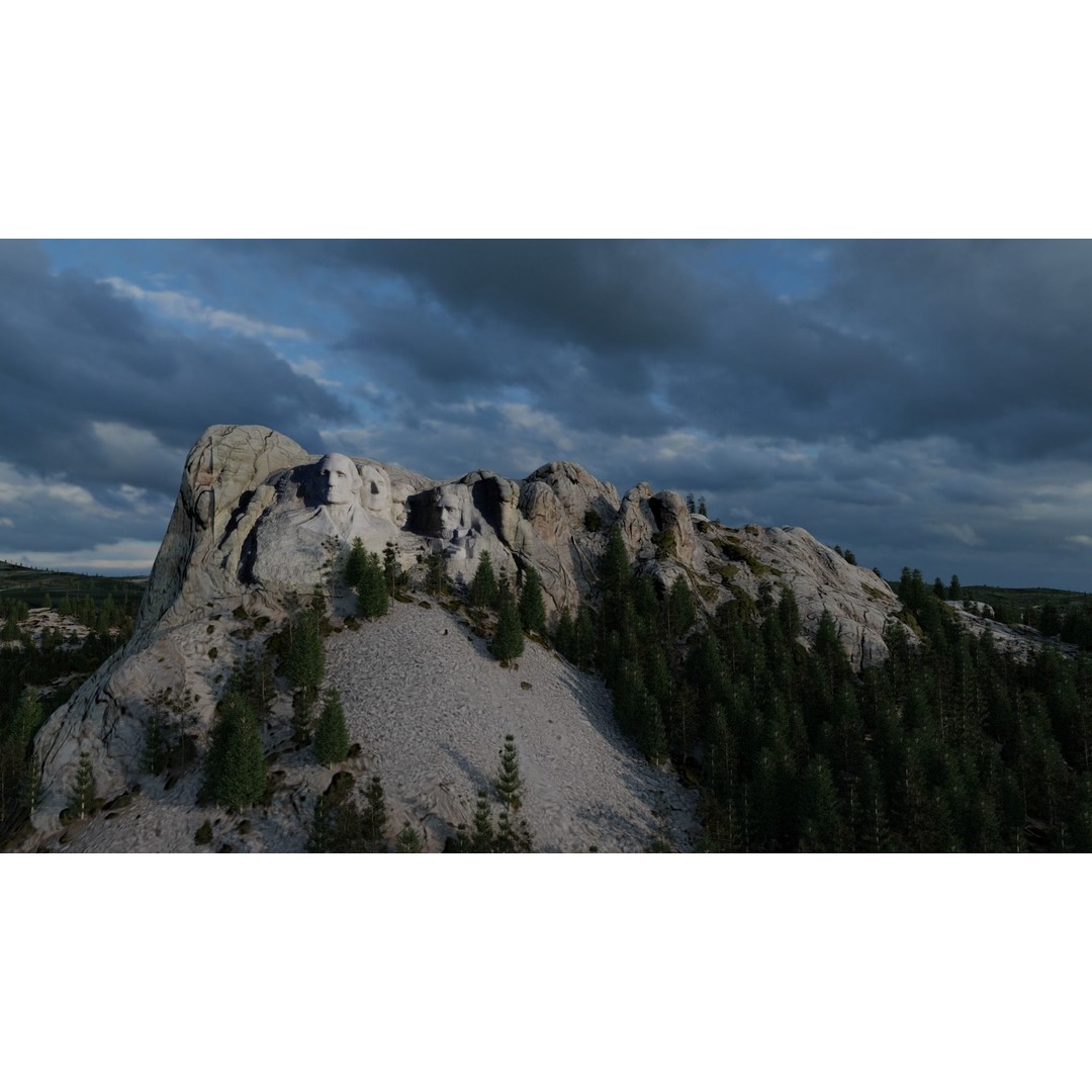 Mount Rushmore 3D Model – Detailed Landscape Scene, Blender & STL - View 10